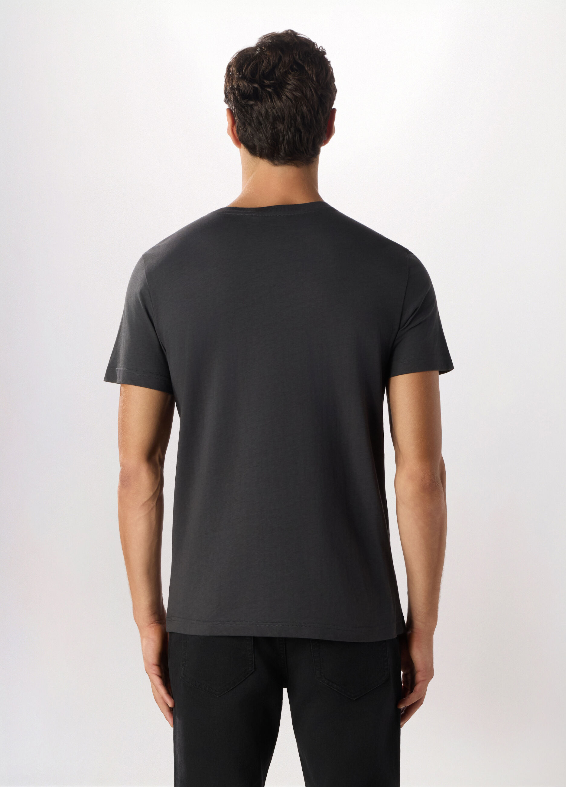 T-shirt girocollo con stampa Back to the Future in cotone uomo_1