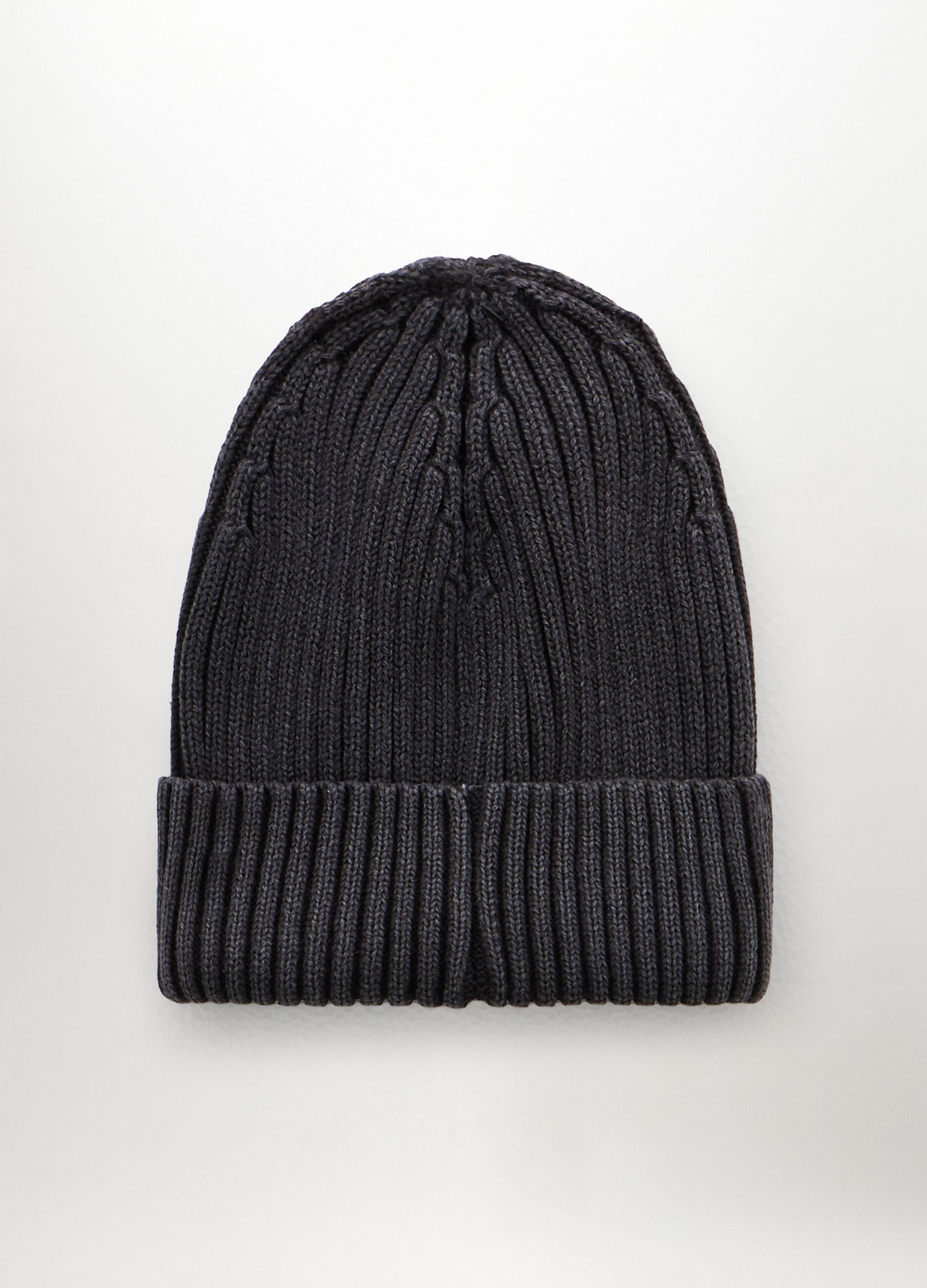 Berretto a coste in puro cotone uomo_1