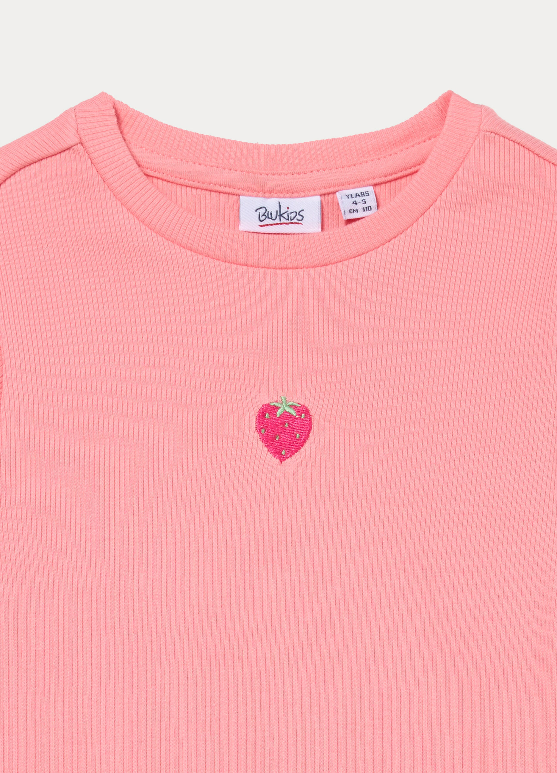 T-shirt in costina di cotone stretch bambina_2