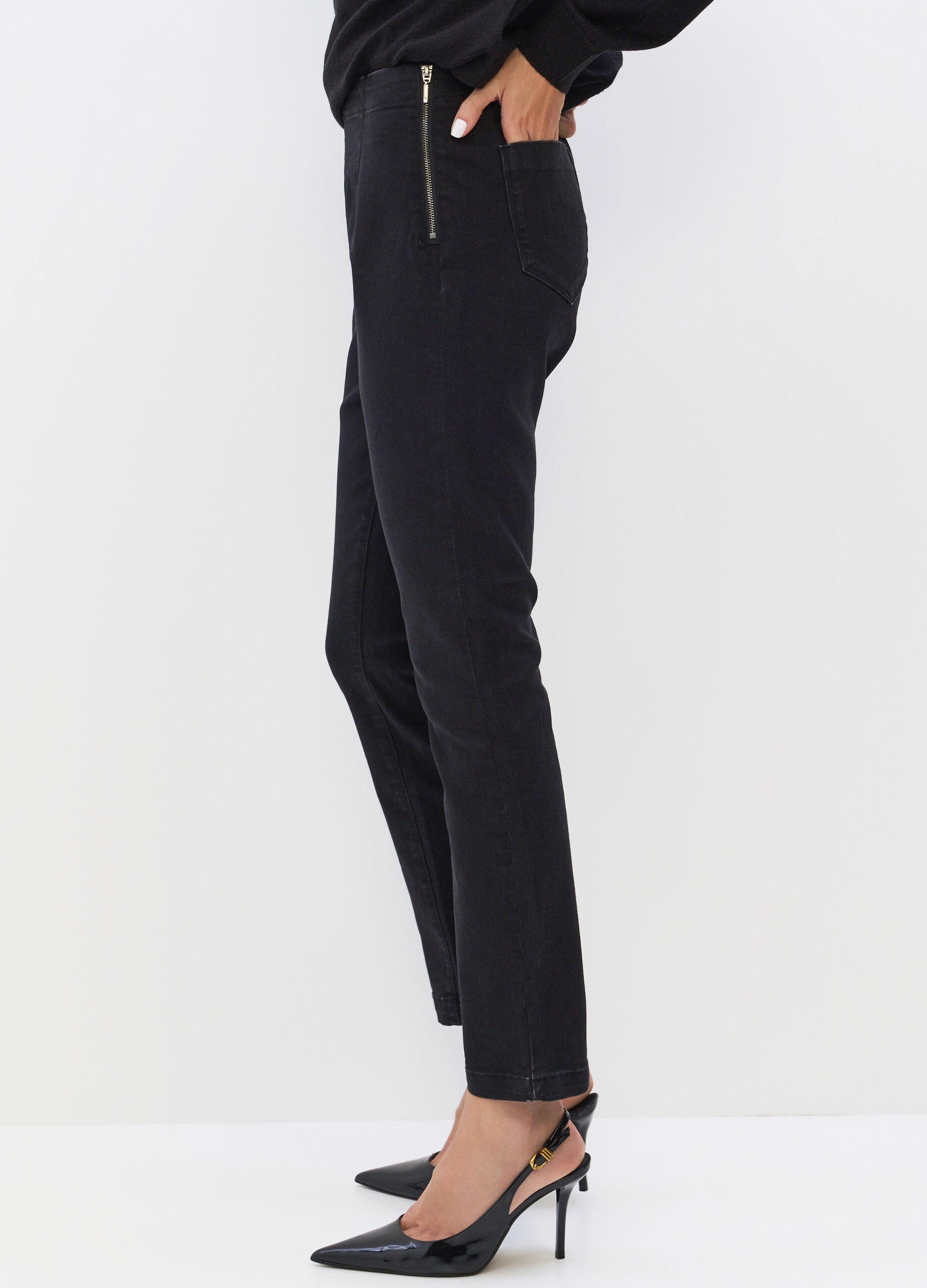 Treggings Regular Fit in denim misto cotone donna_2