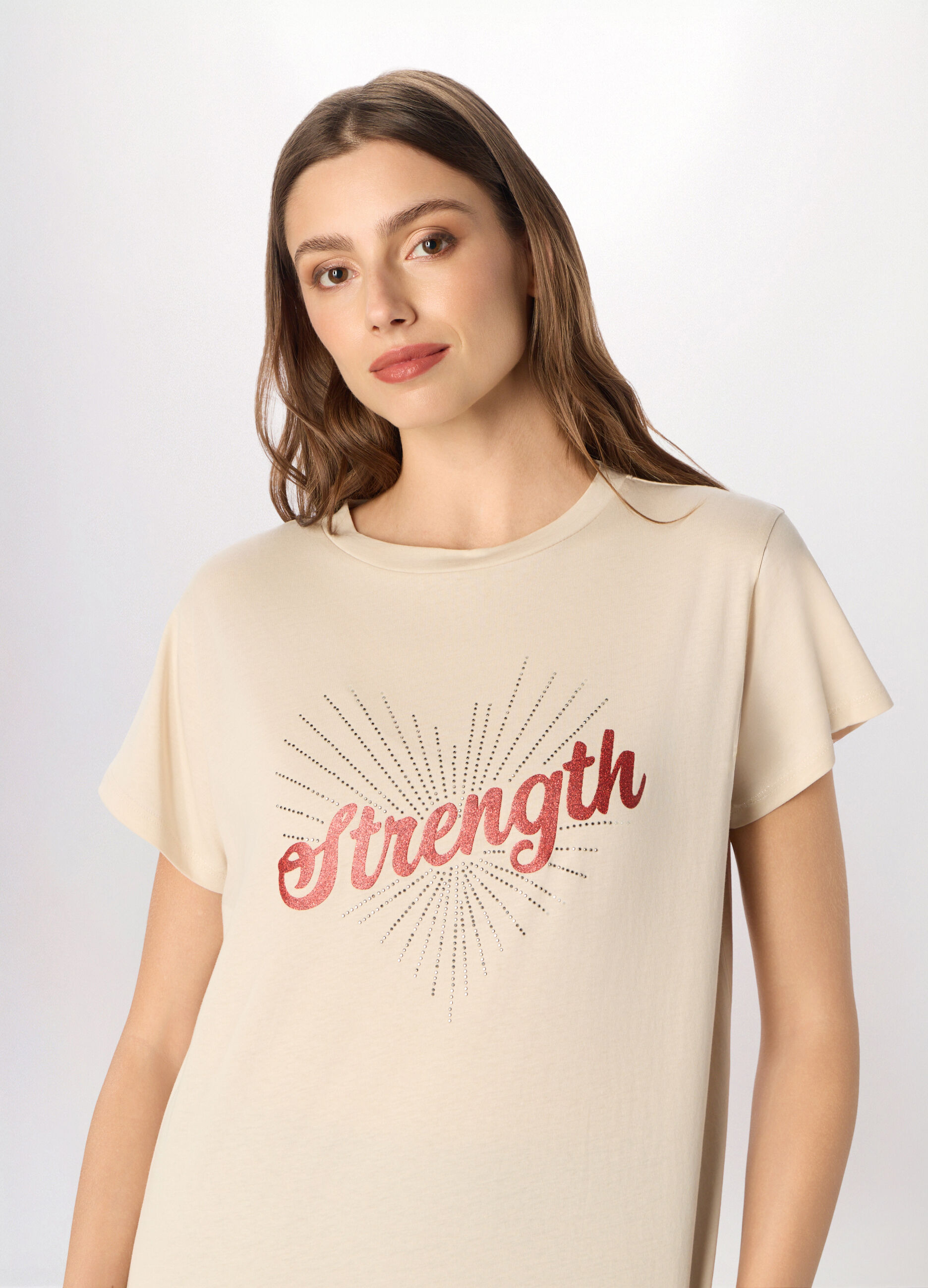 T-shirt in jersey di puro cotone donna_2