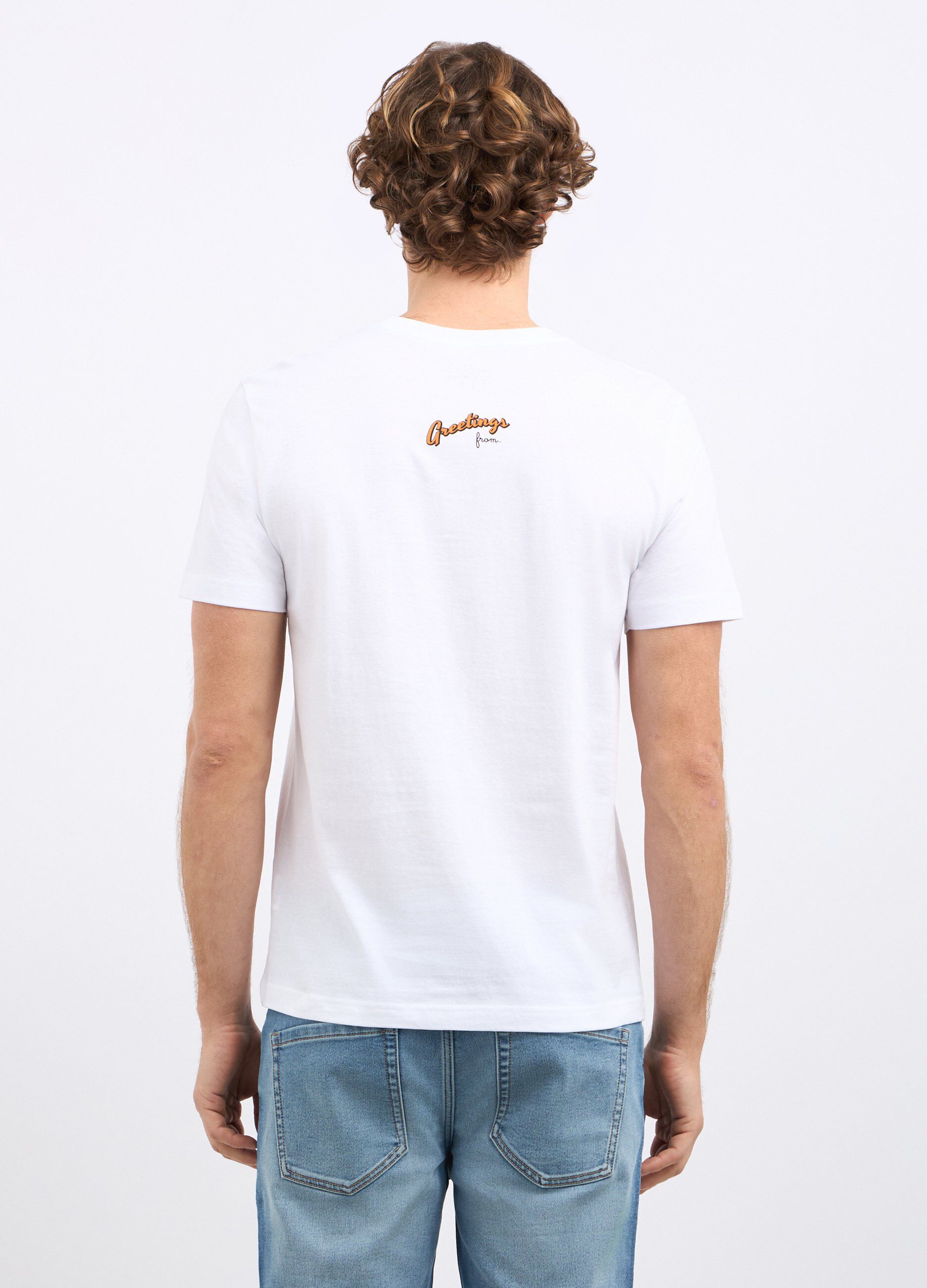 T-shirt girocollo in puro cotone con stampa uomo_1