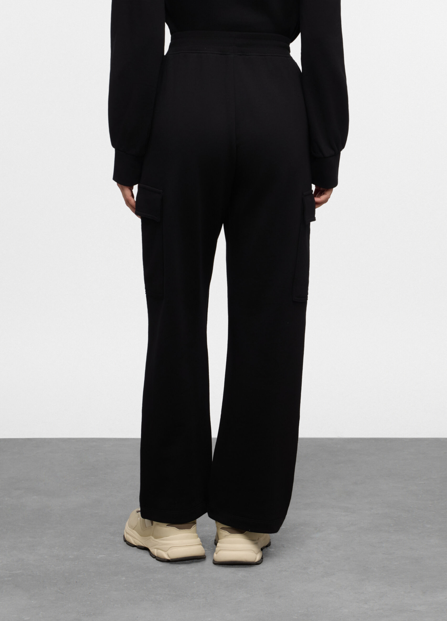 Jogger cargo regular fit in french terry di puro cotone donna_1