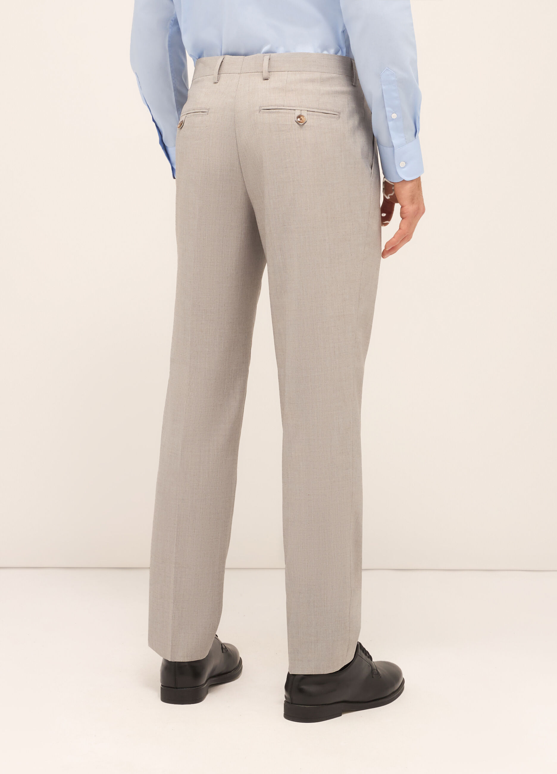 Pantaloni classici in tessuto stretch a micro-quadretti uomo_1