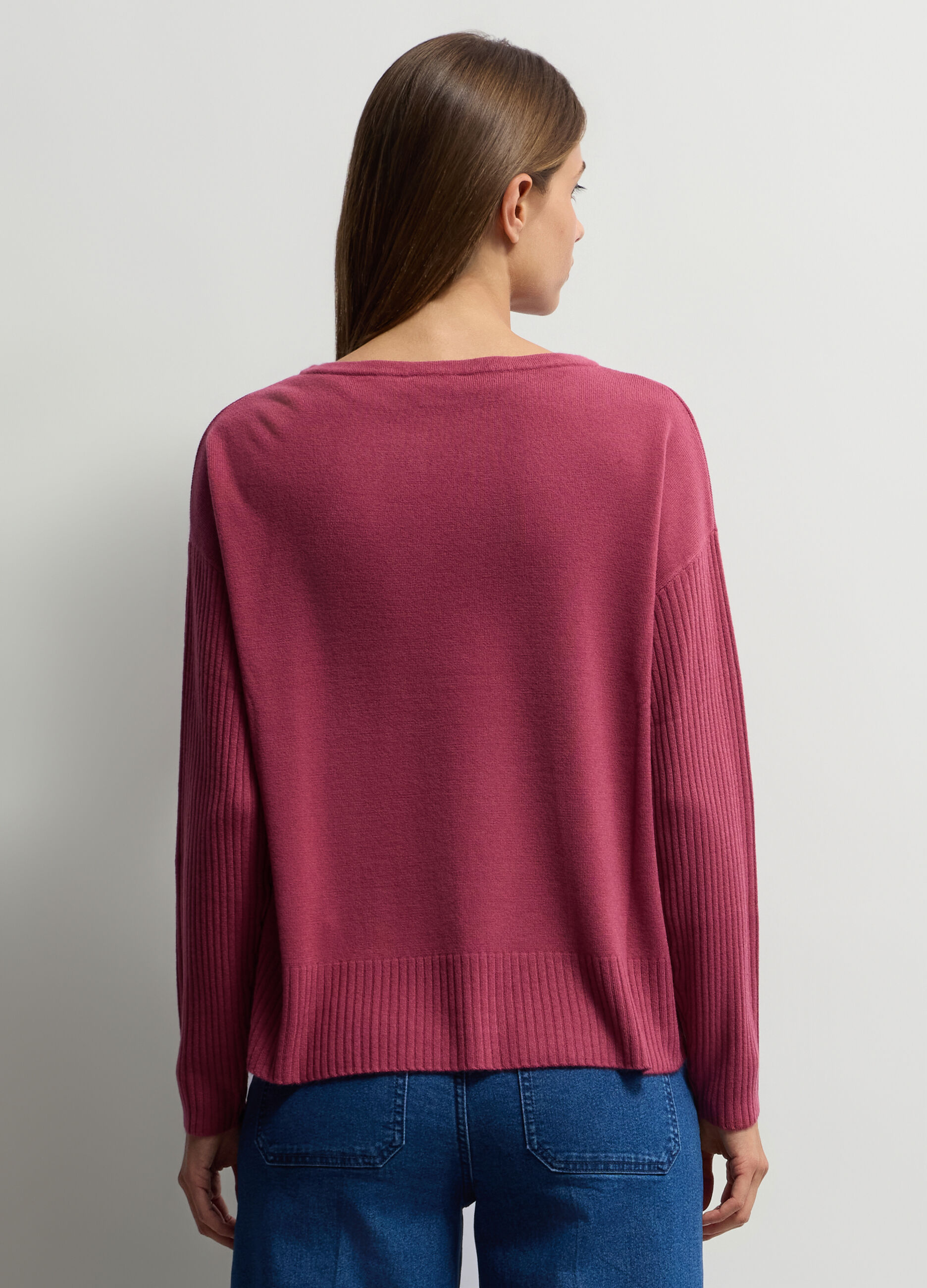 Pullover Fit Over girocollo rasato donna_1