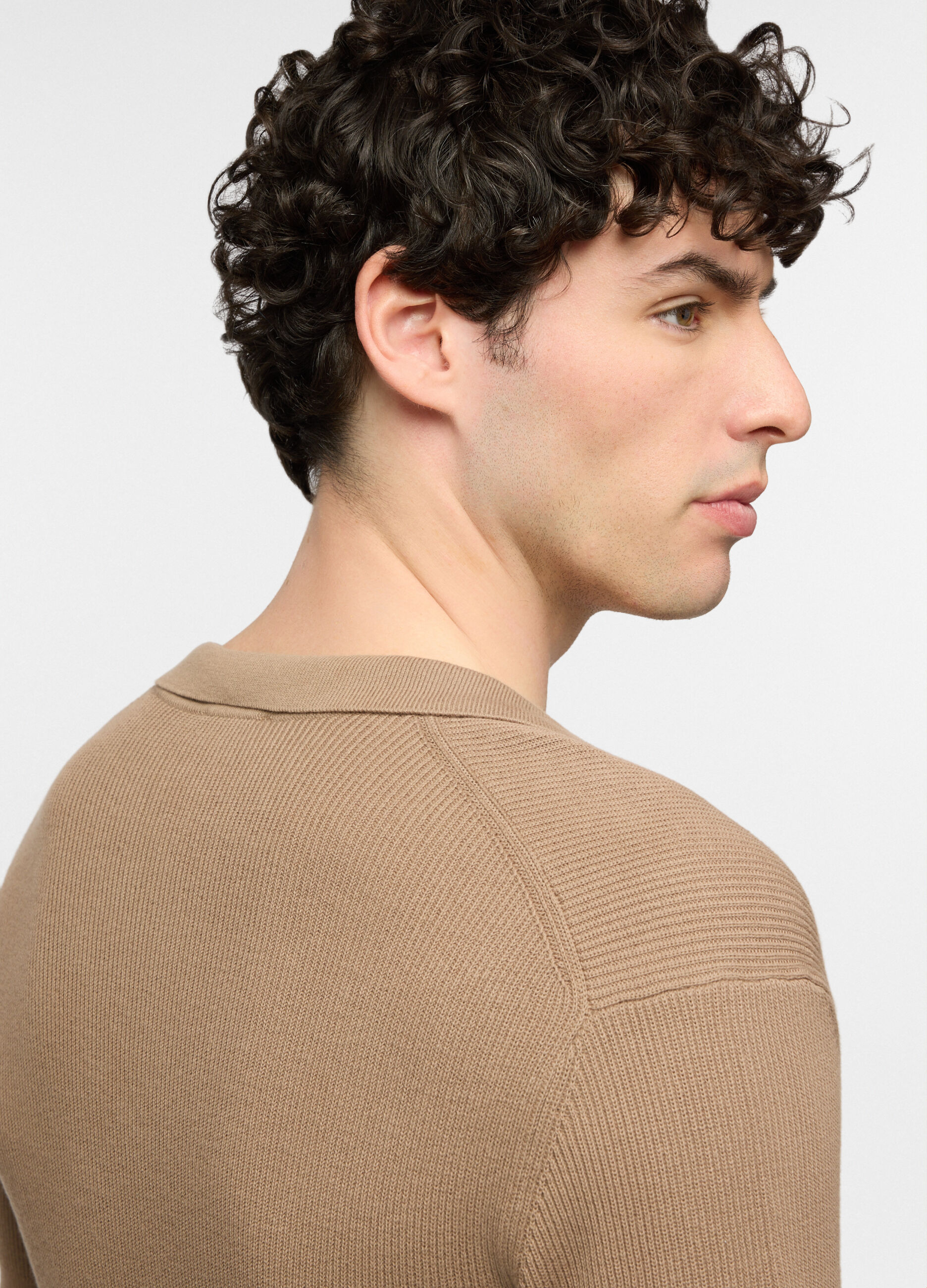 Polo a maniche corte in cotone a costine uomo_2