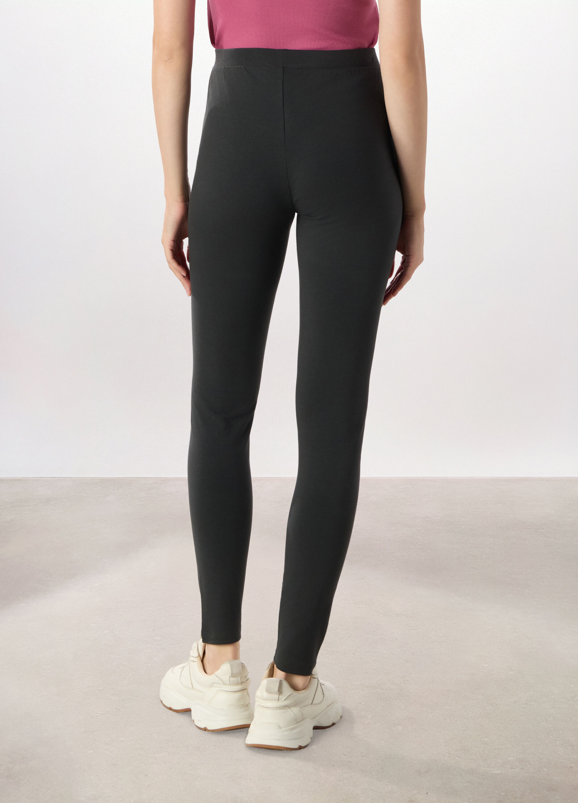 Leggings in jersey di cotone stretch donna Holistic fitness_1