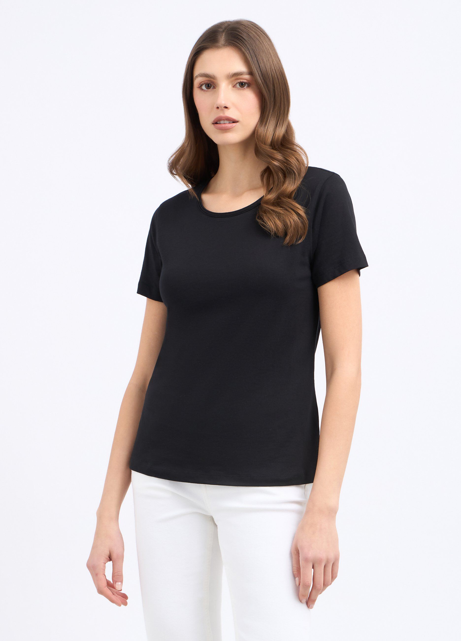 T-shirt in puro cotone donna_0