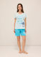 Set pigiama corto in jersey di puro cotone donna_0