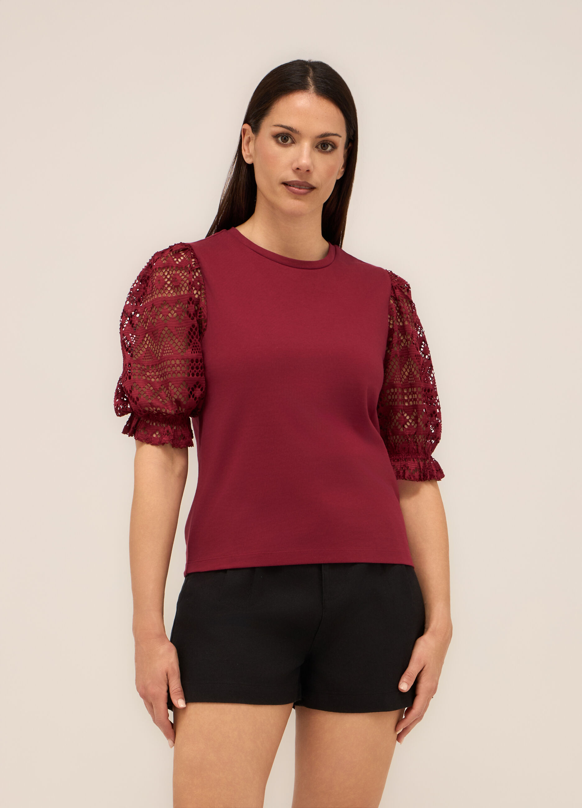 T-shirt in jersey di puro cotone donna_0
