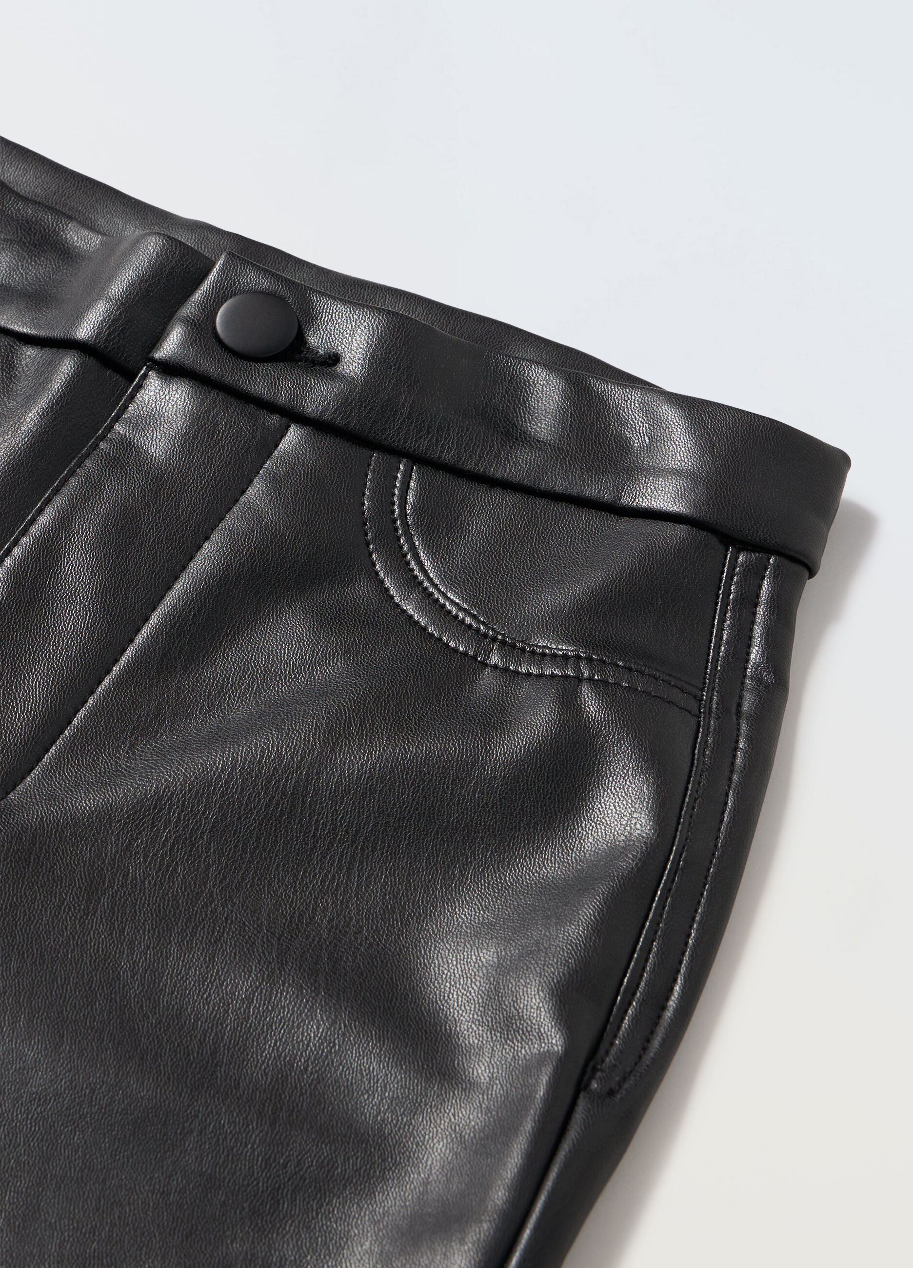 Treggings in eco pelle ragazza_1