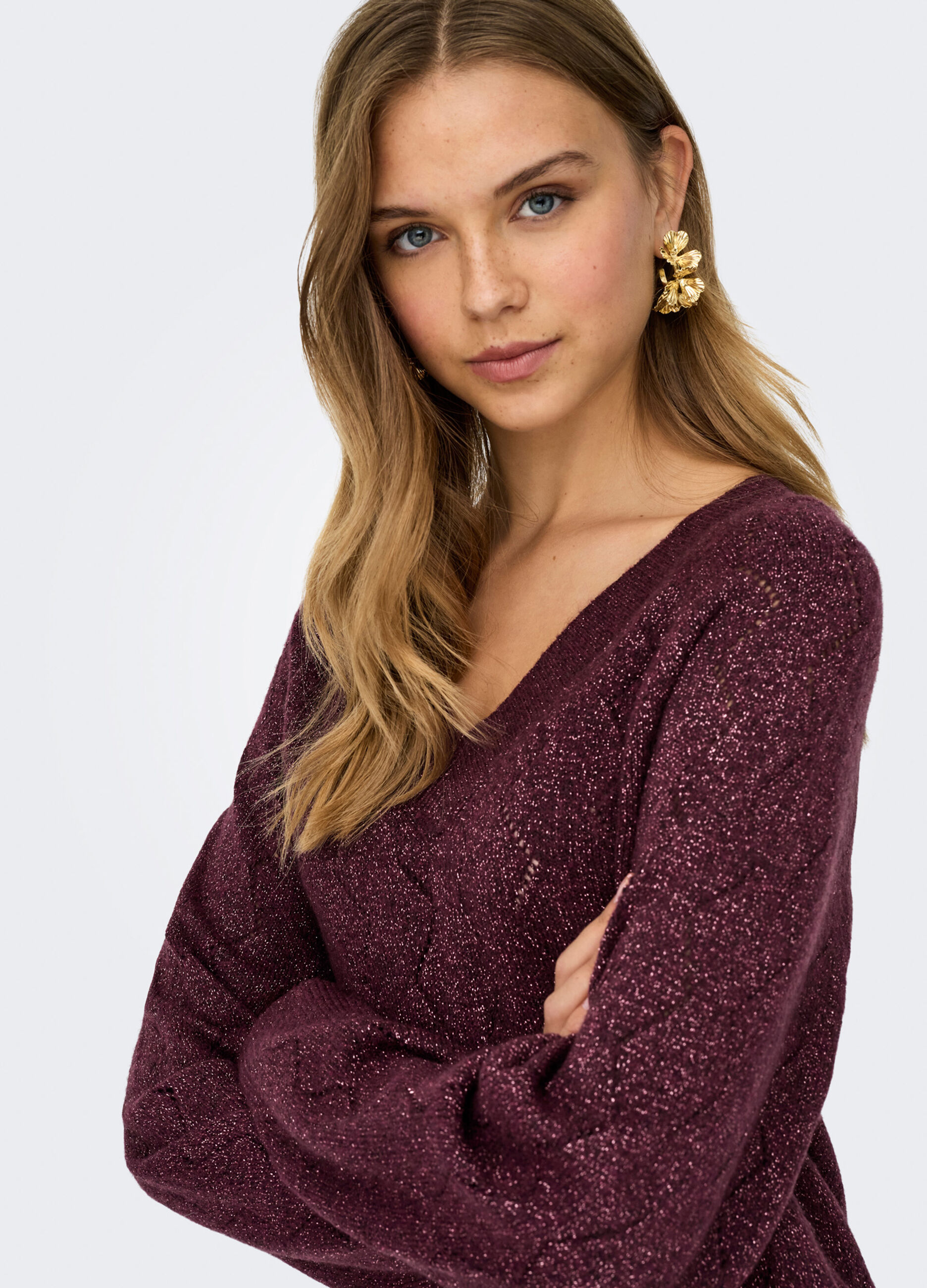 Tricot con scollo a V donna_4