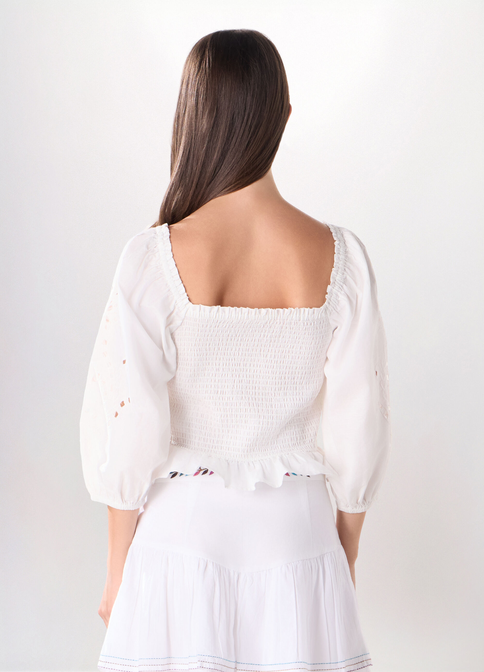 Blusa in popeline di puro cotone donna_1