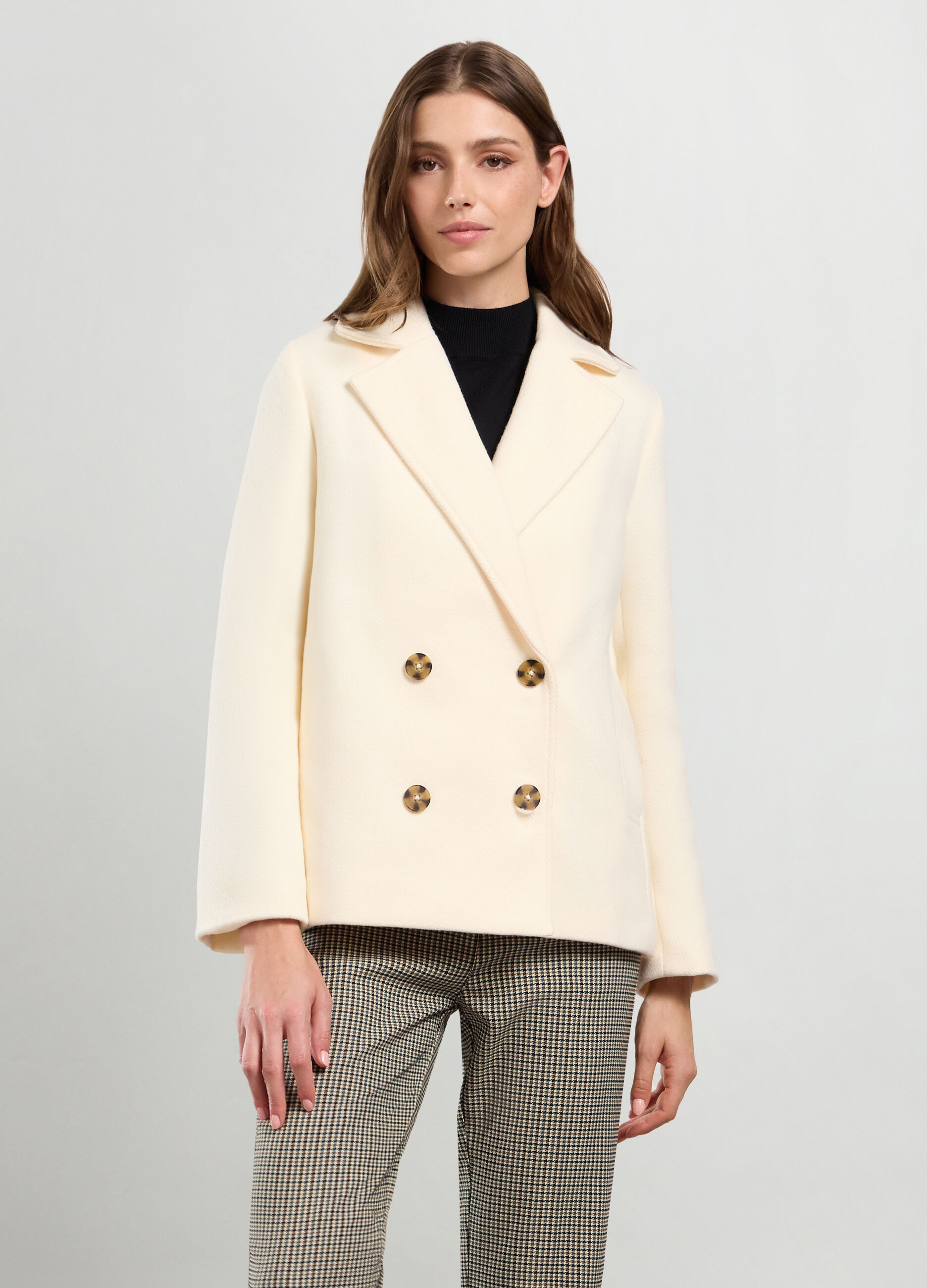 Cappotto corto in misto lana donna