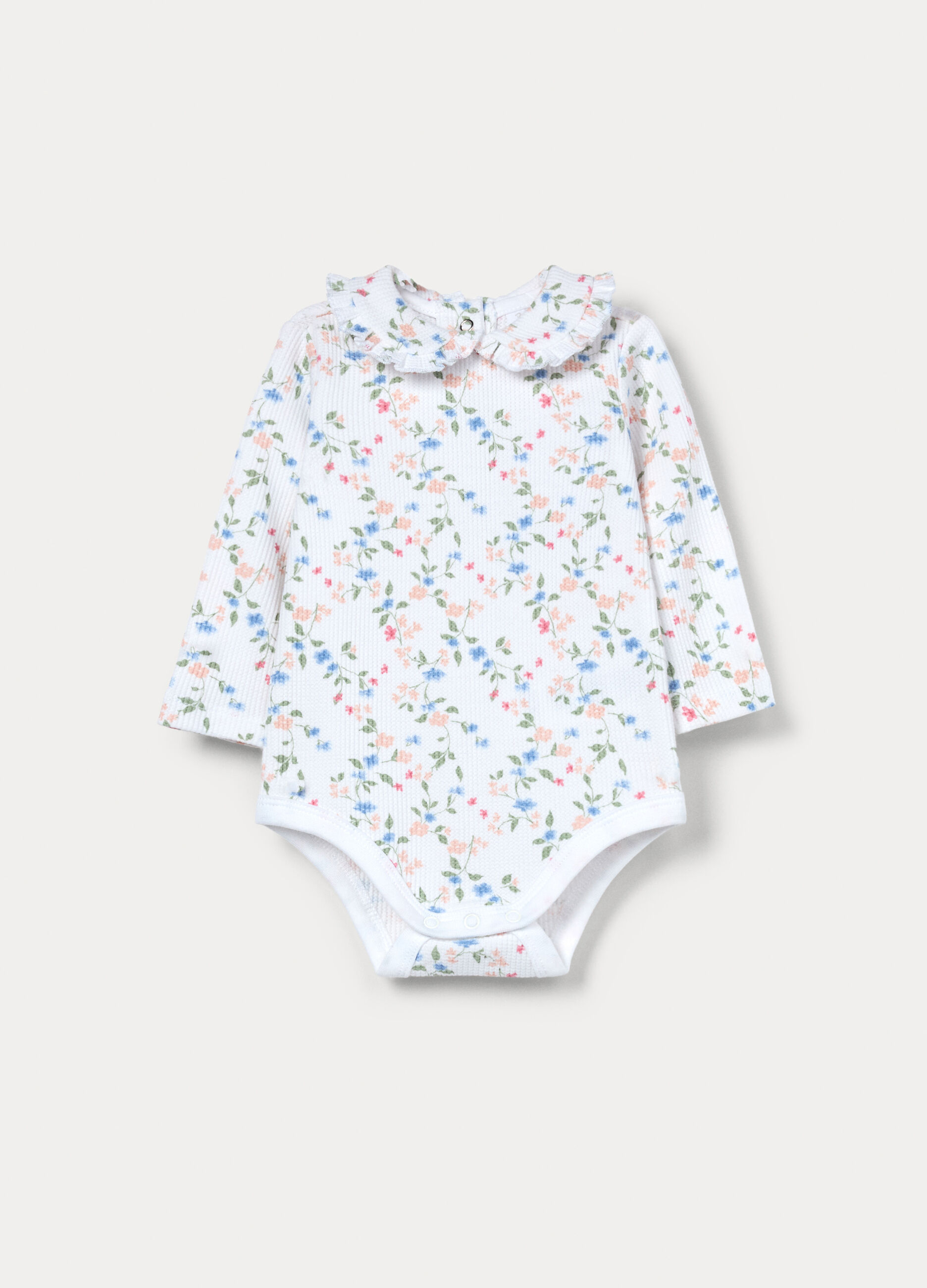Body misto cotone in maglia neonata_0