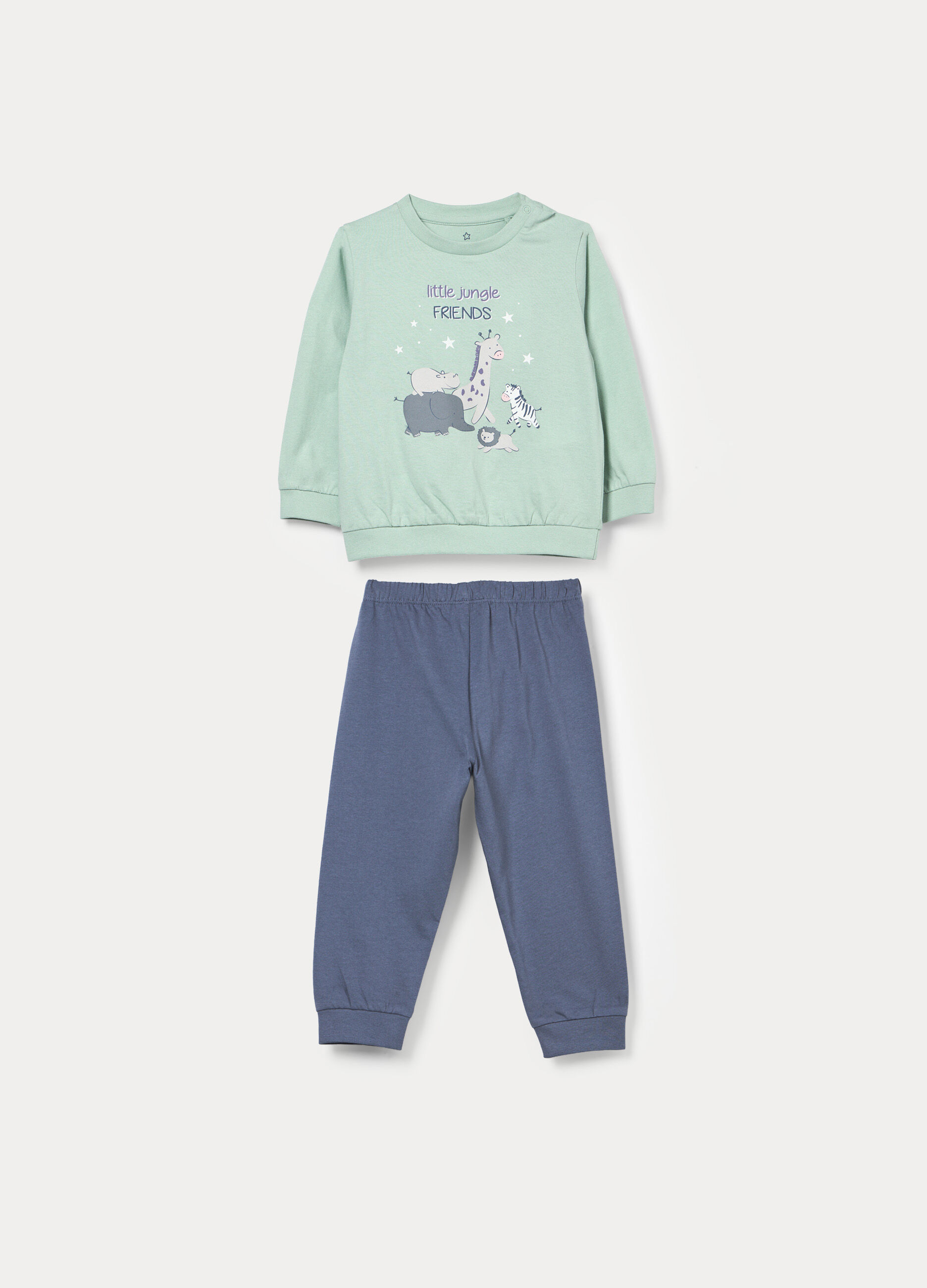 Set pigiama lungo in jersey di puro cotone _0