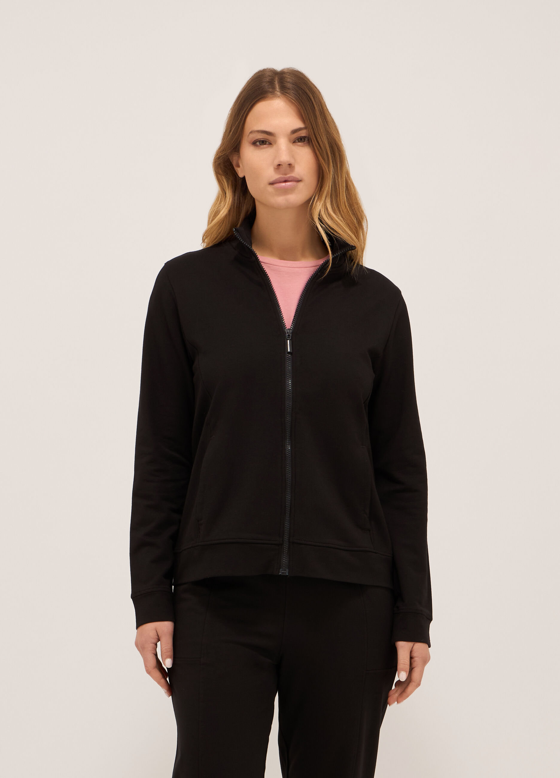 Felpa in french terry di cotone stretch donna_0
