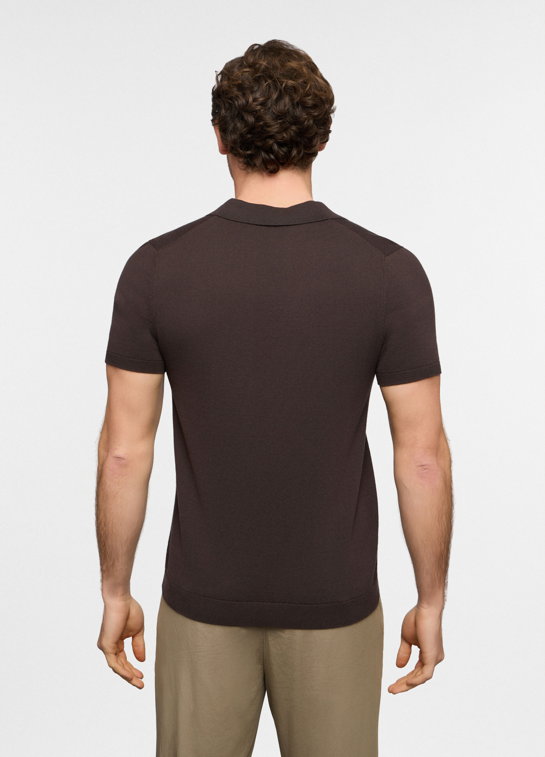 Polo a maniche corte in maglia di cotone uomo_1