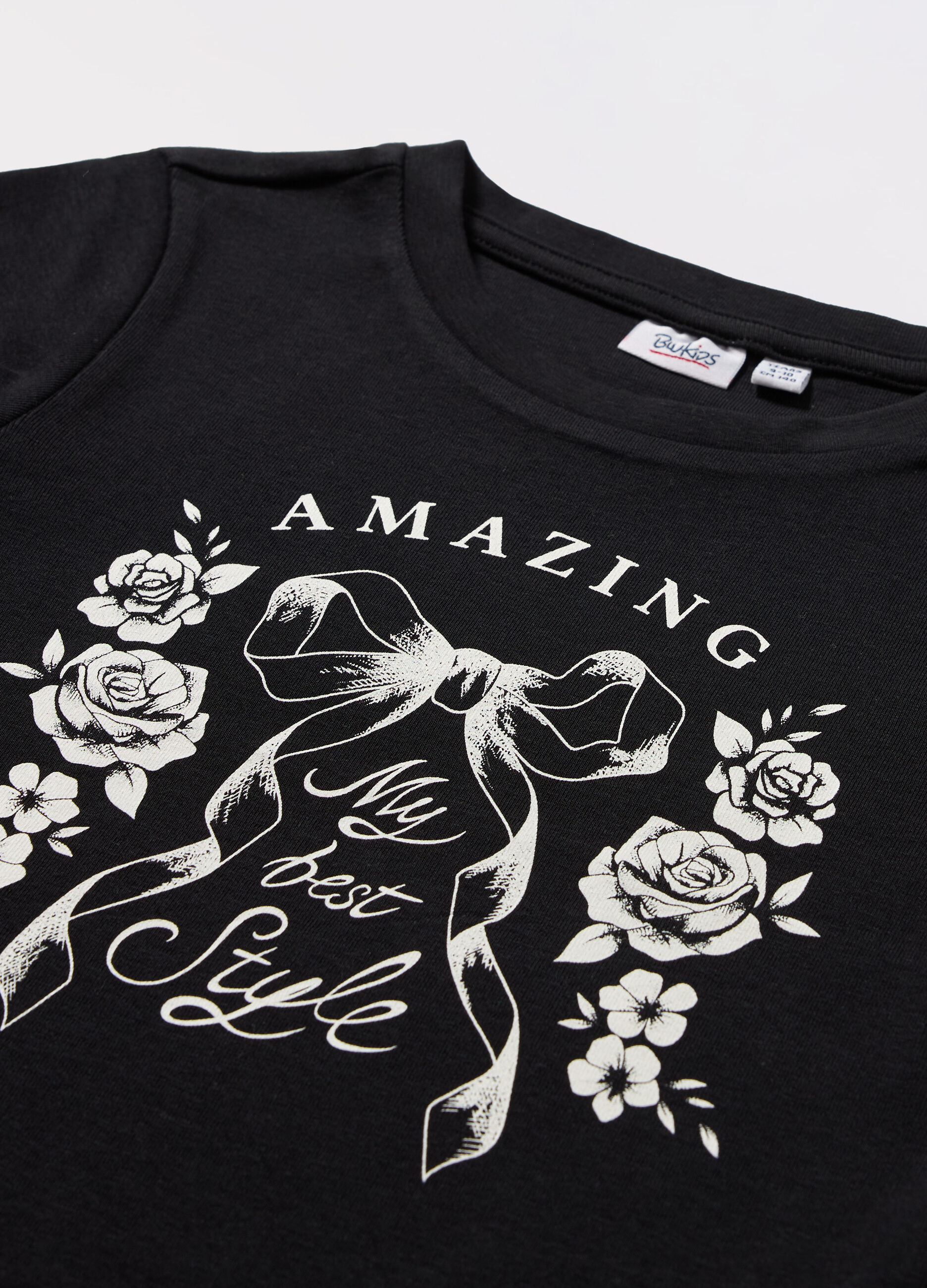 T-shirt in jersey di cotone stretch ragazza_1