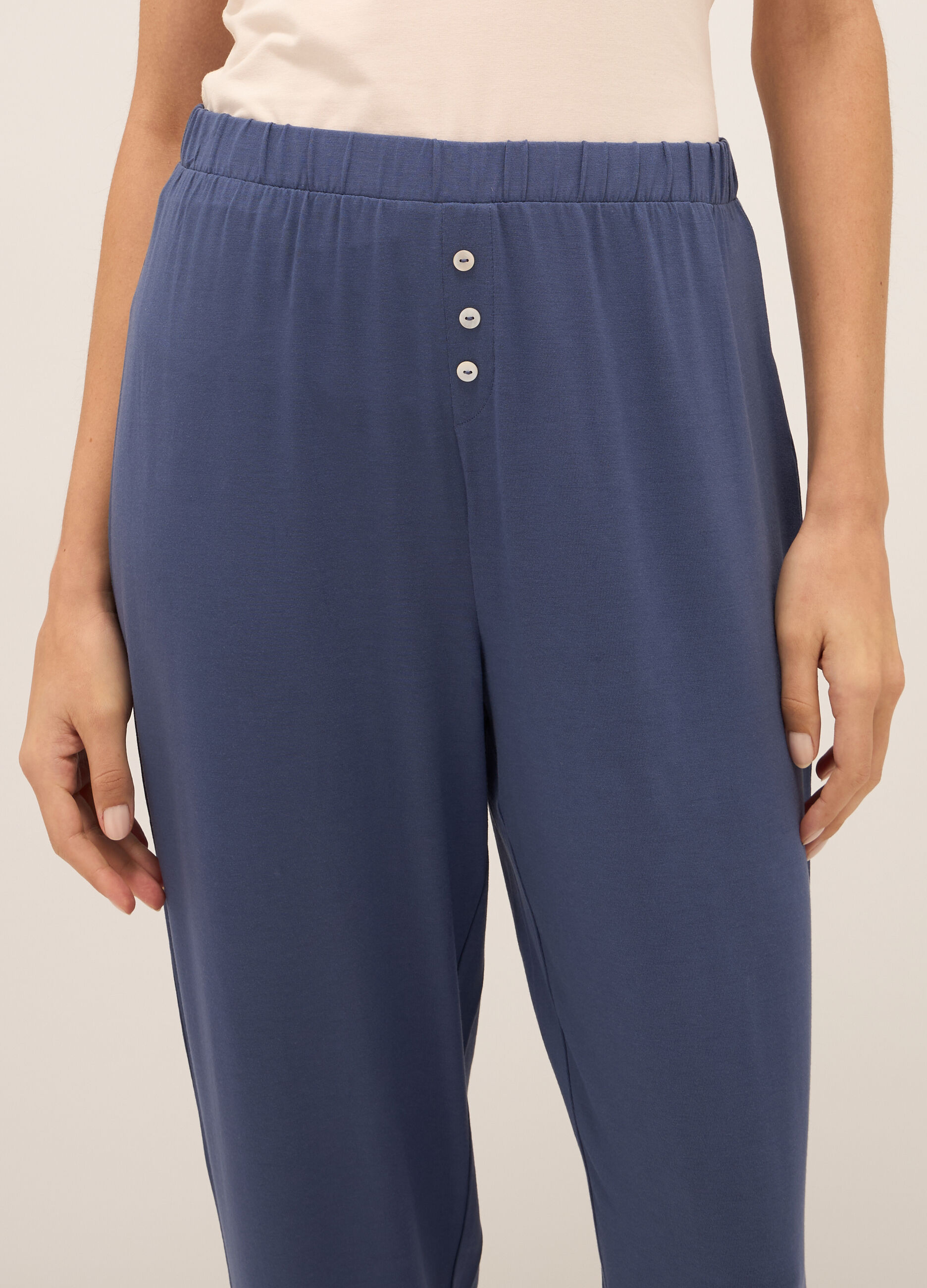Pantaloni pigiama in jersey stretch donna_2