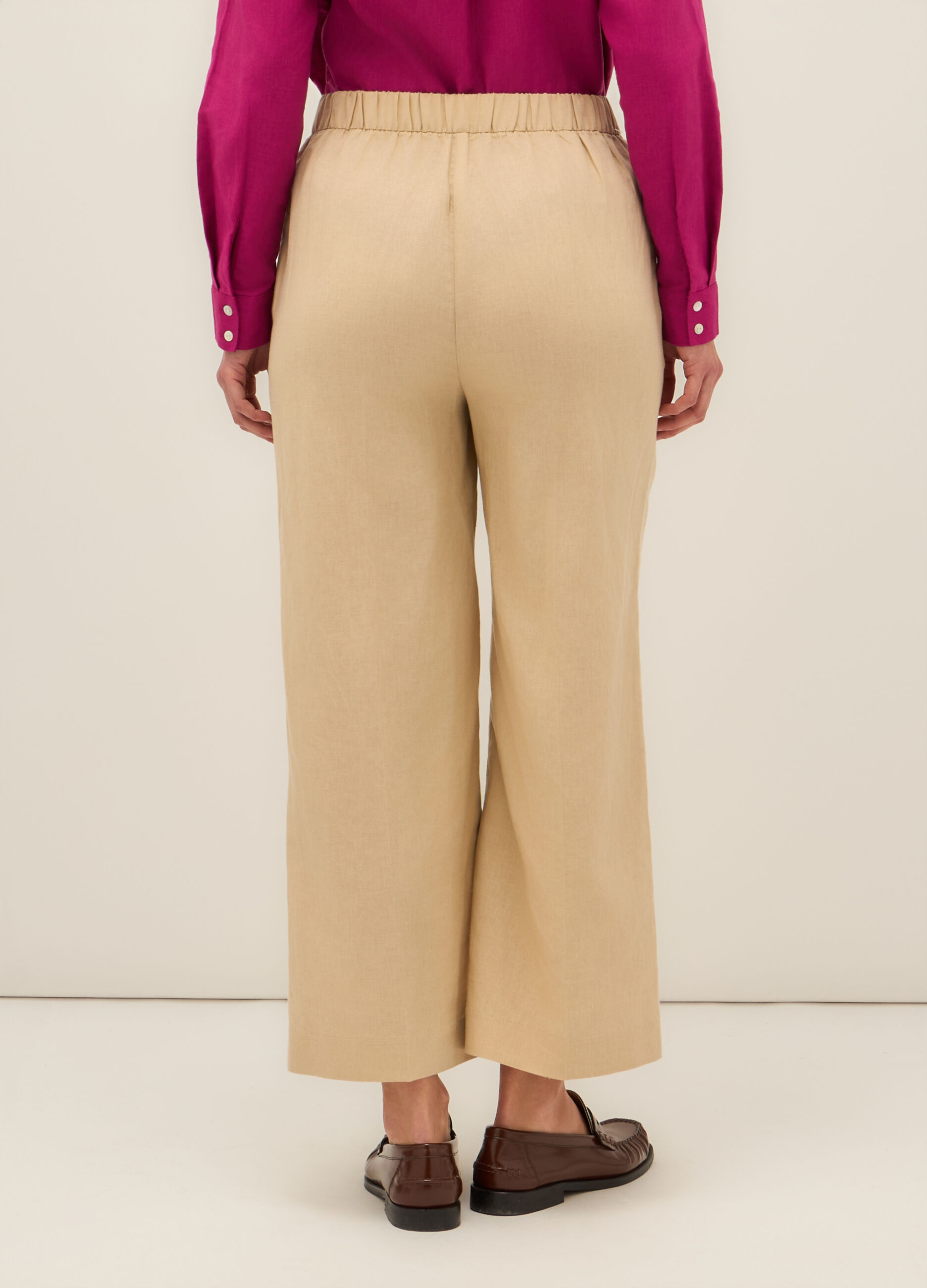 Pantaloni palazzo misto lino donna_1