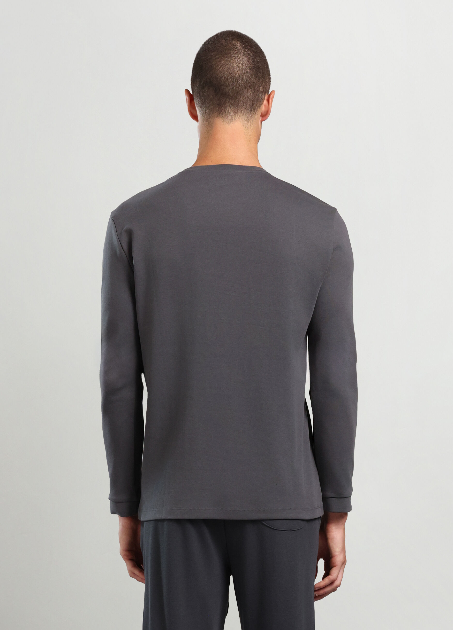 Maglietta a maniche lunghe in puro cotone uomo_1