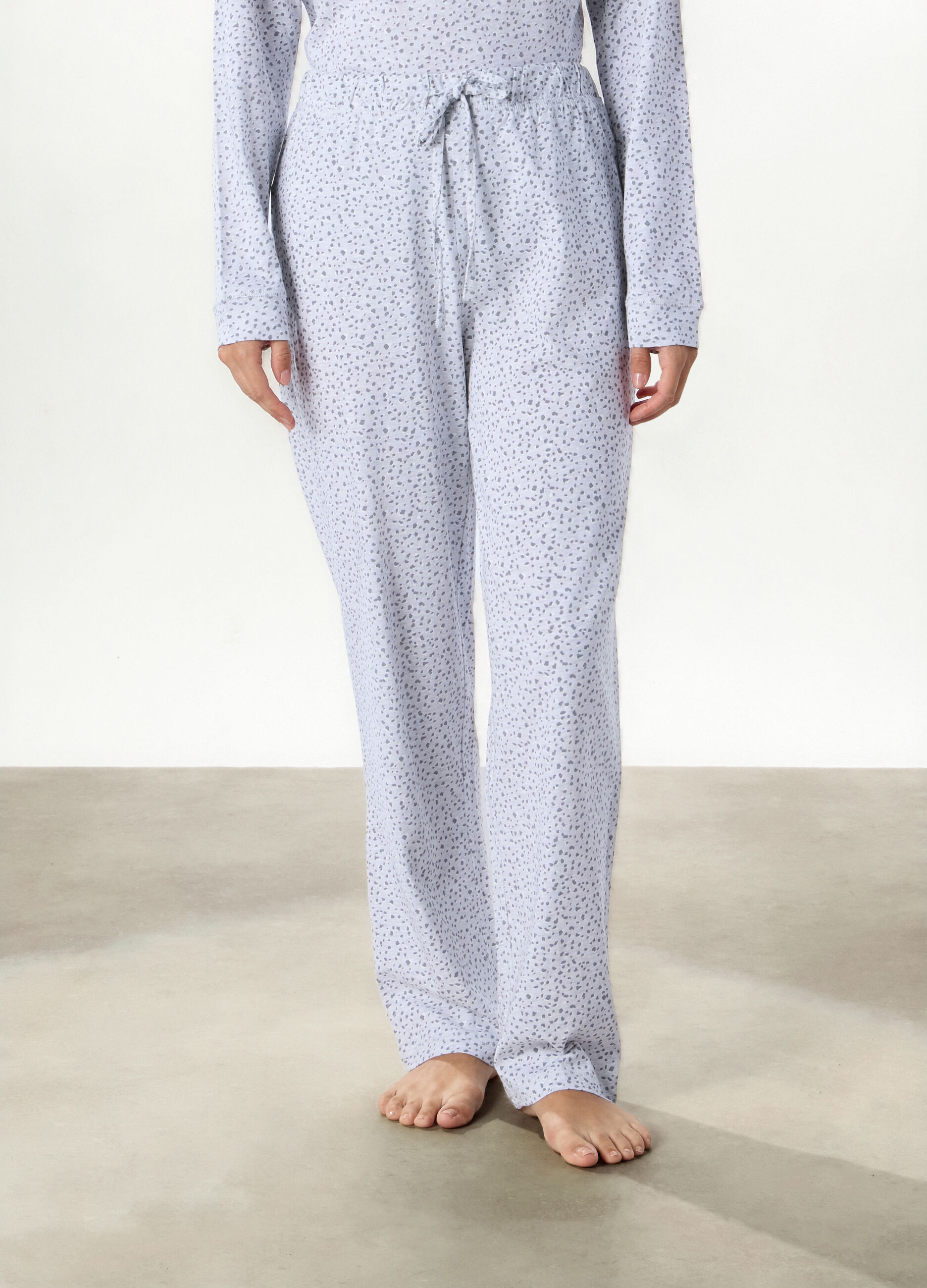 Pantalone lungo pigiama in cotone donna_1