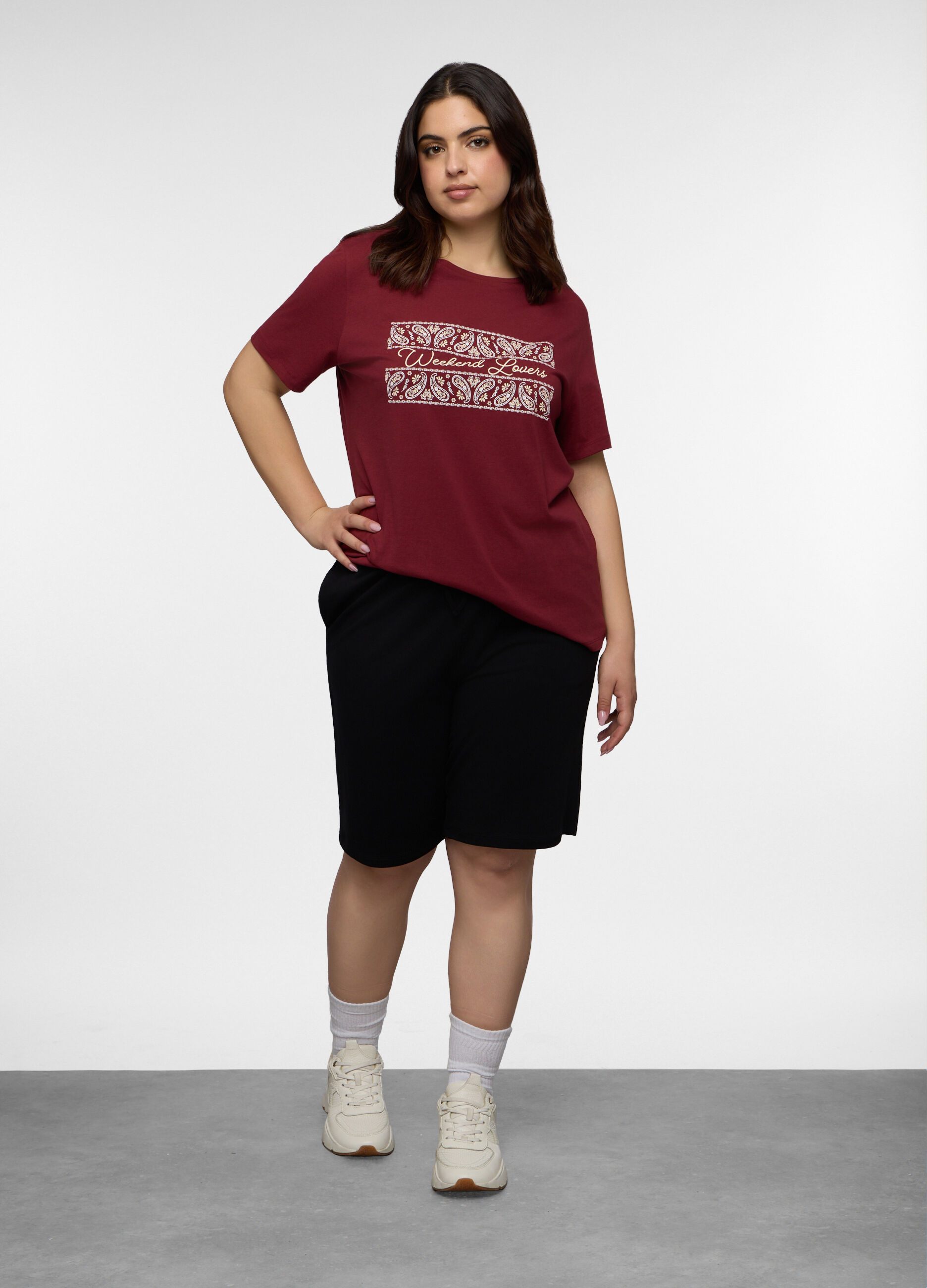 Bermuda Fit Regular in french terry di cotone stretch donna curvy_0