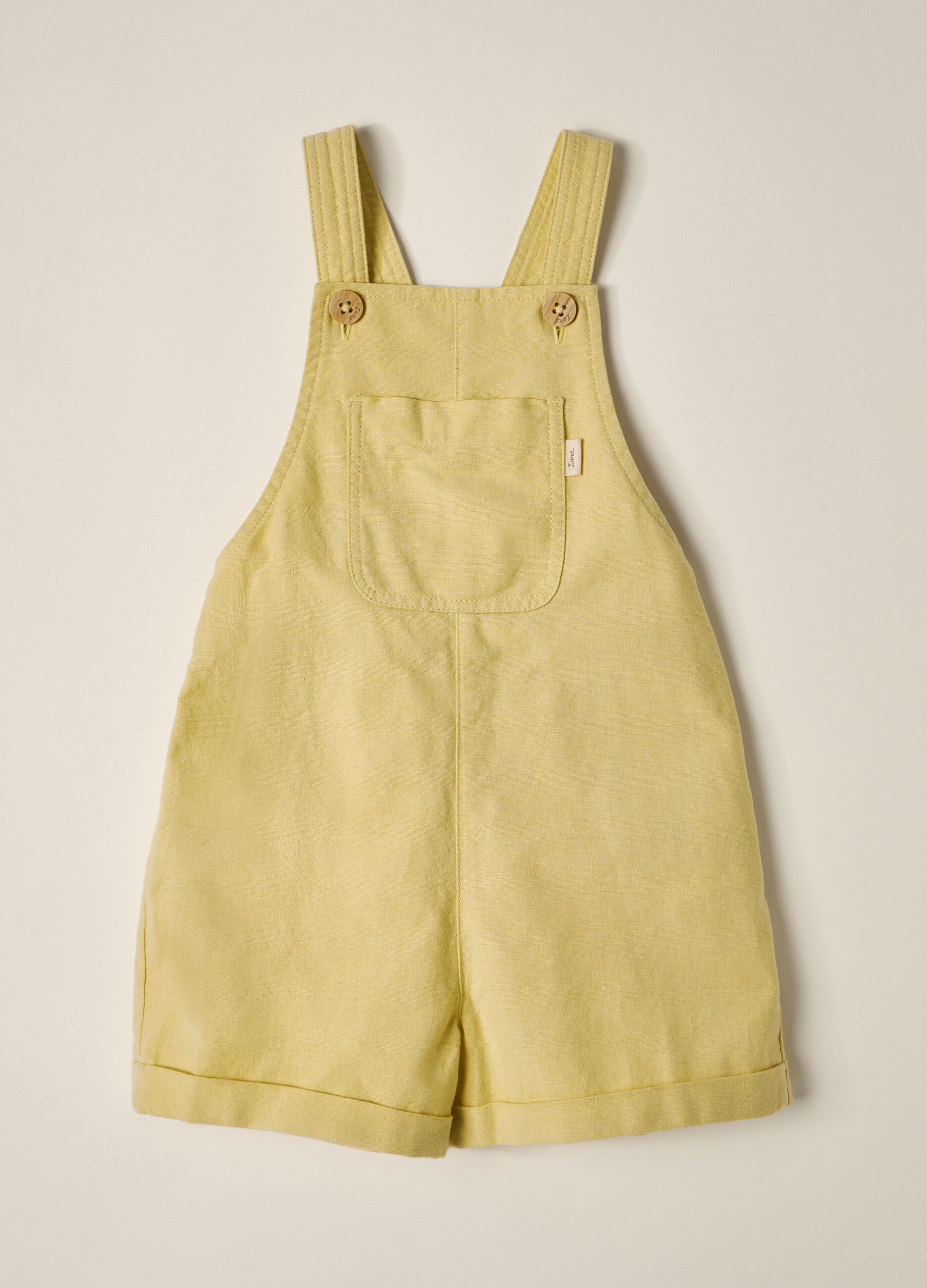 Salopette corta misto lino IANA neonato_1