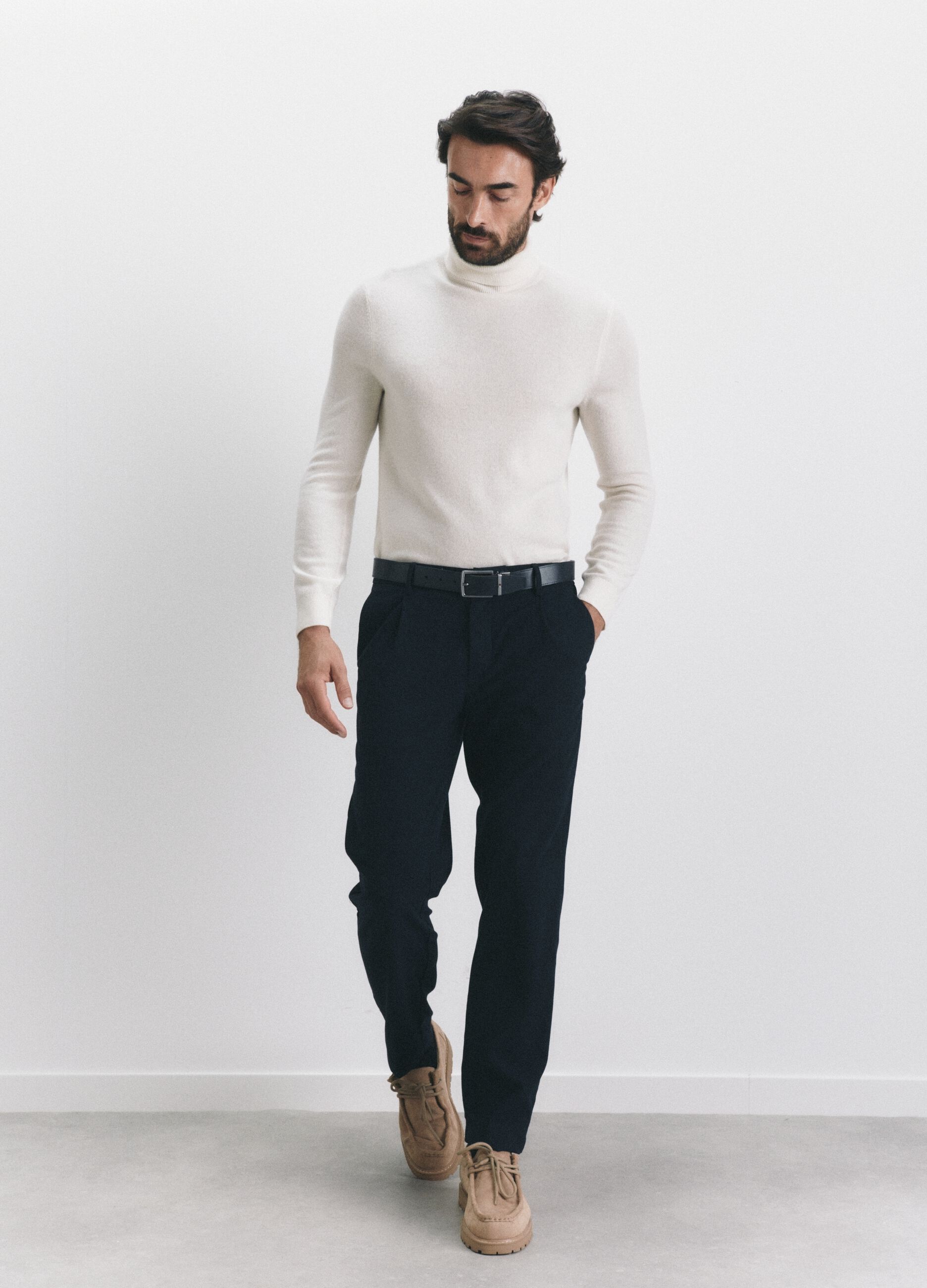 Maglione dolcevita in cashmere uomo_0