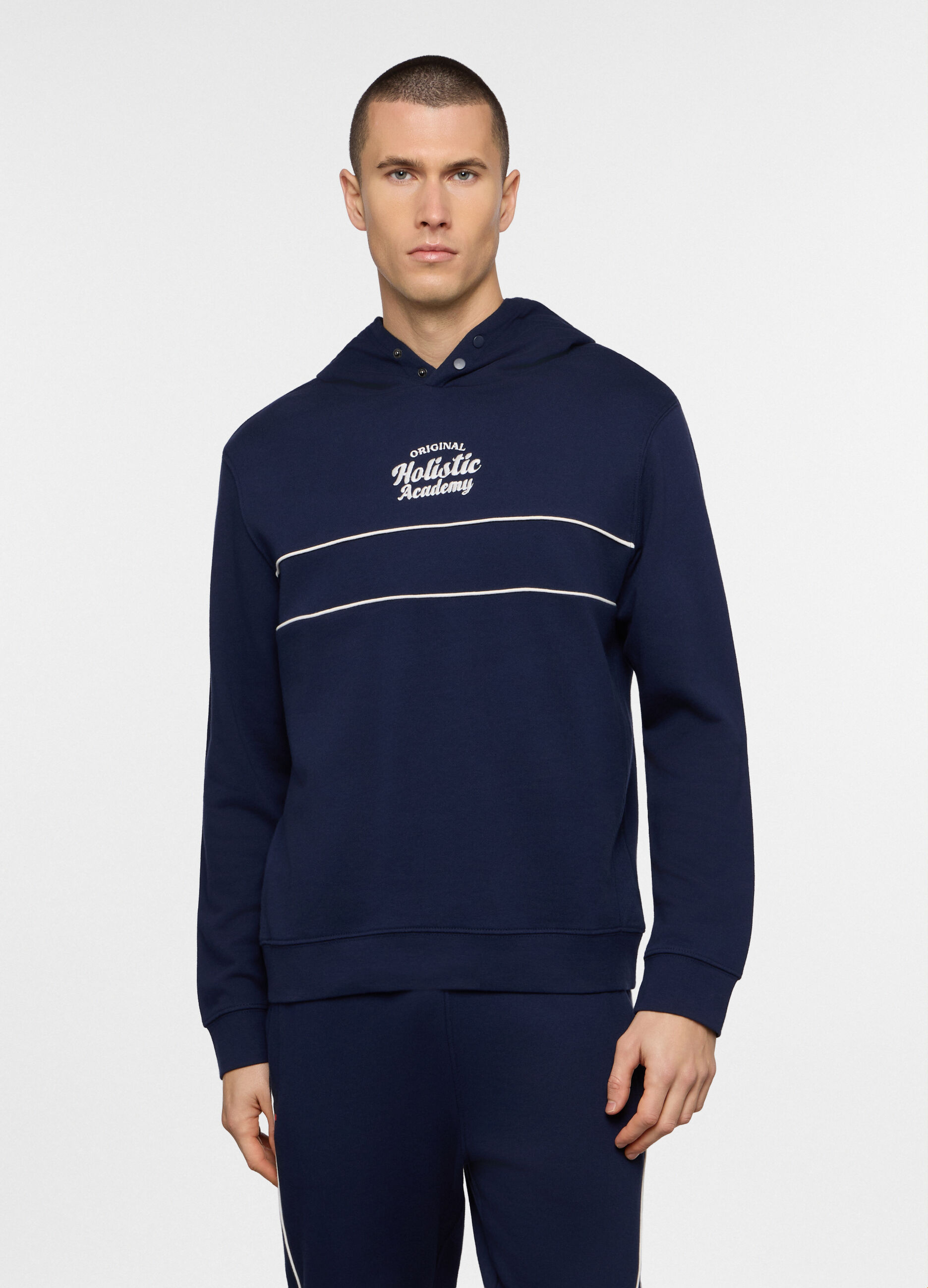 Felpa con cappuccio in misto cotone_0