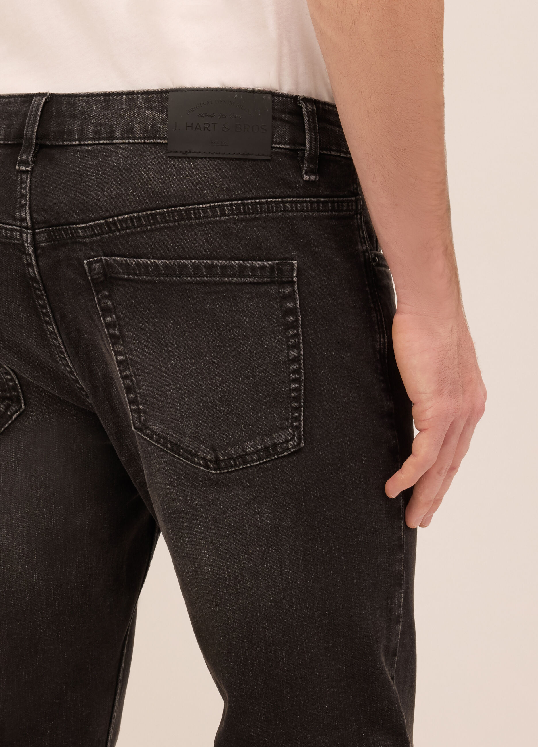 Jeans 5 tasche slim fit in denim di cotone stretch_3