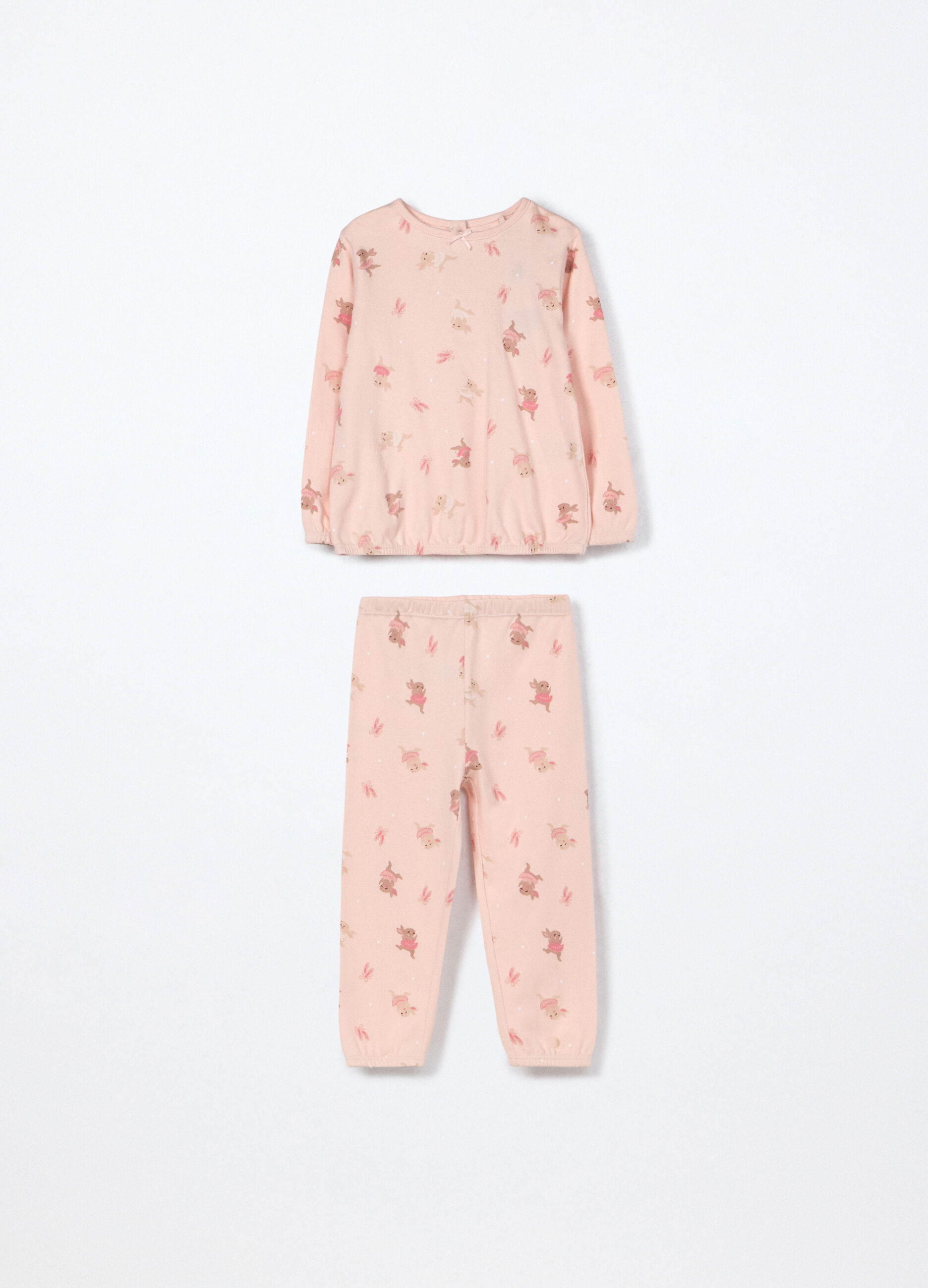 Pigiama lungo in interlock di puro cotone neonata_0