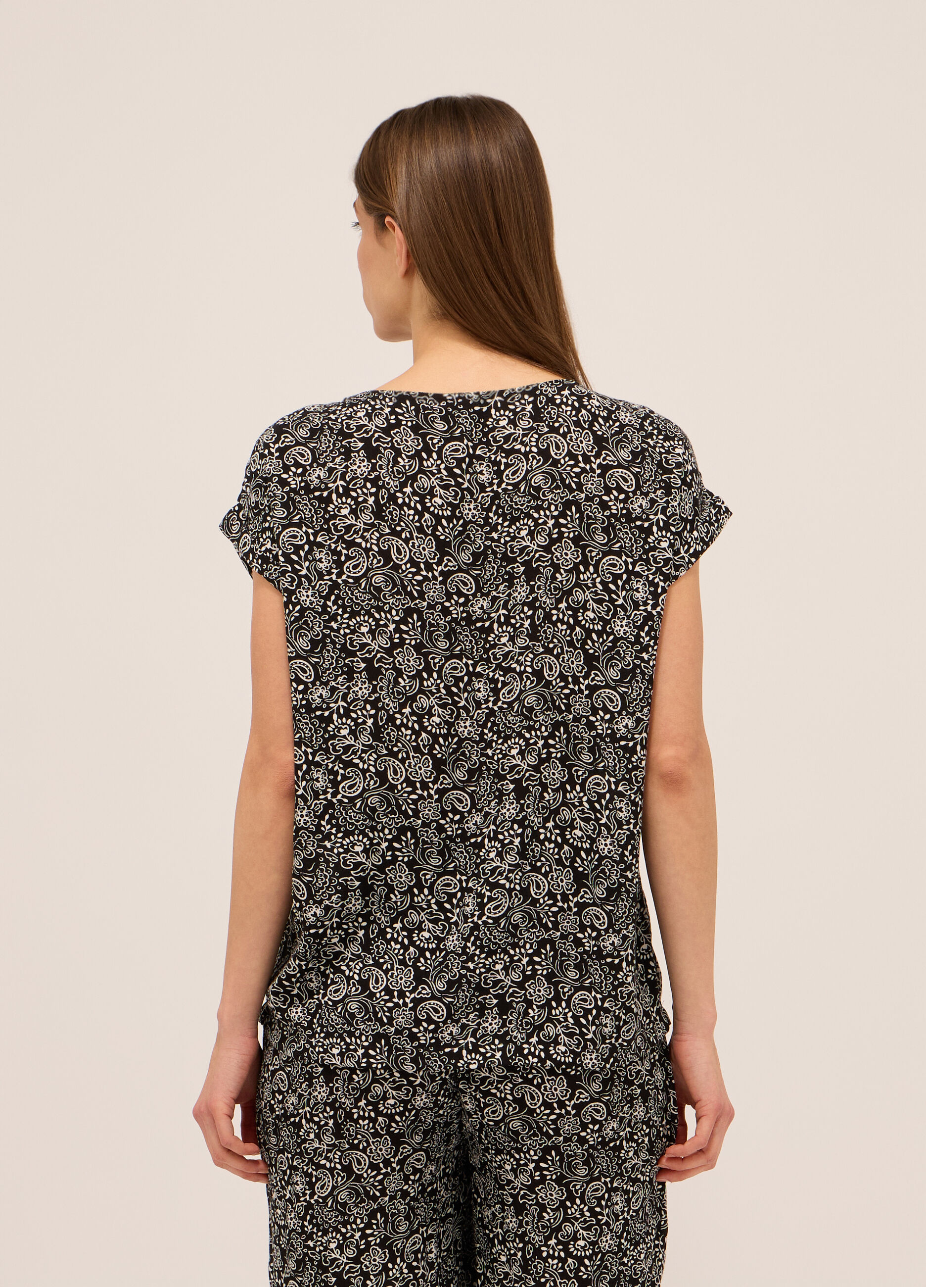 Blusa in pura viscosa con stampa donna_1