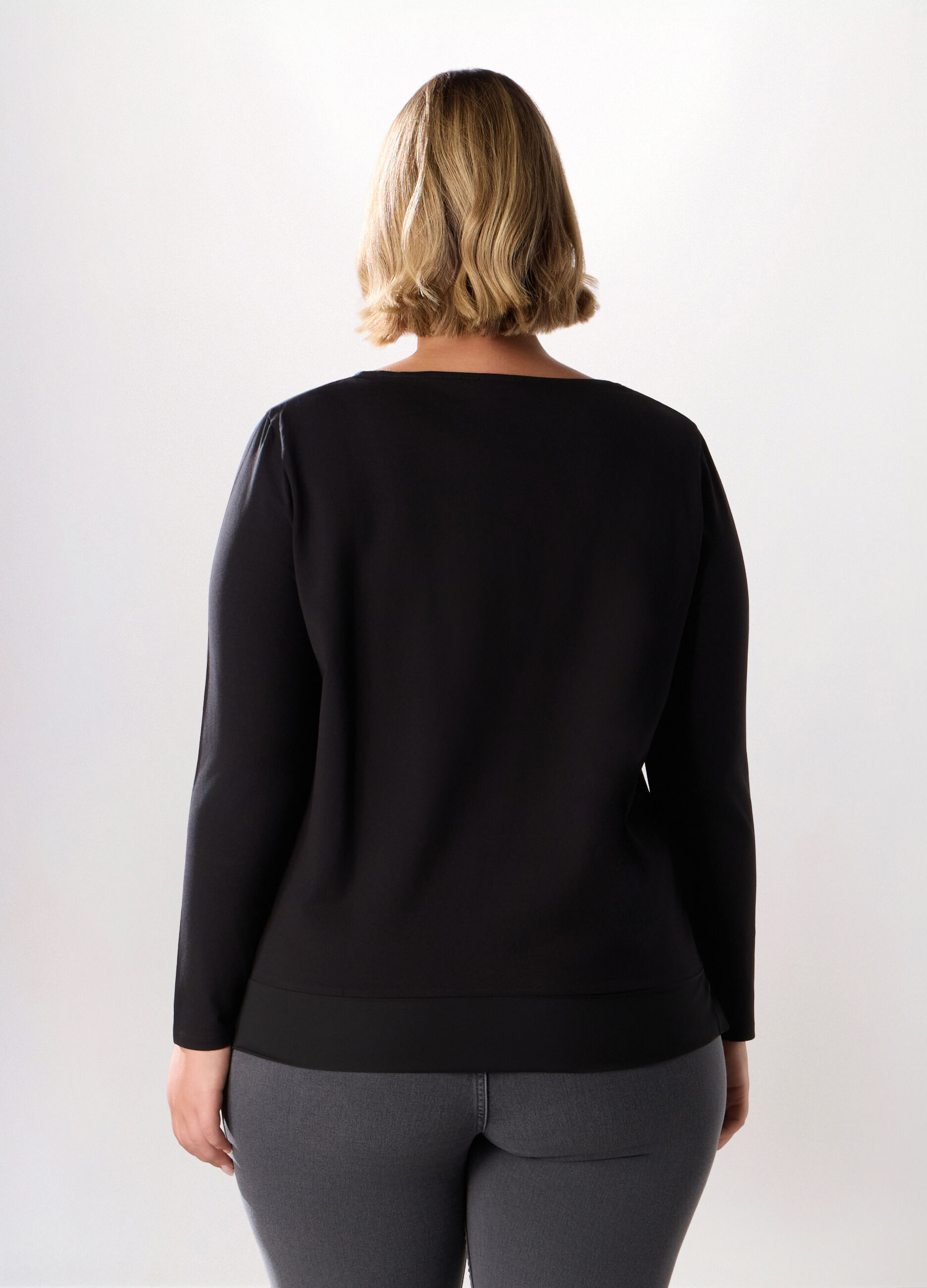 T-shirt in jersey di cotone stretch donna_1