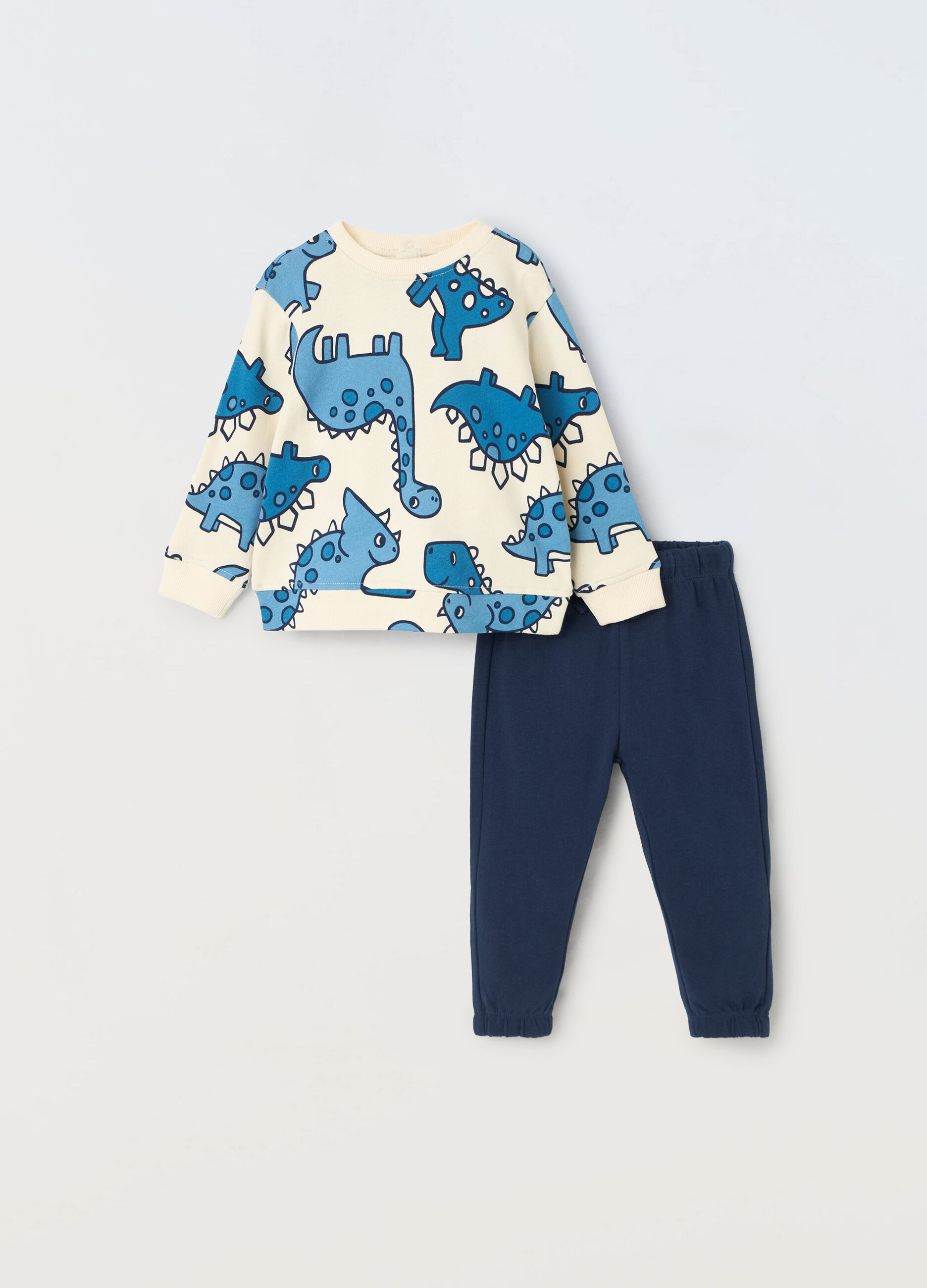 Jogging set in french terry con applicazioni neonato_0