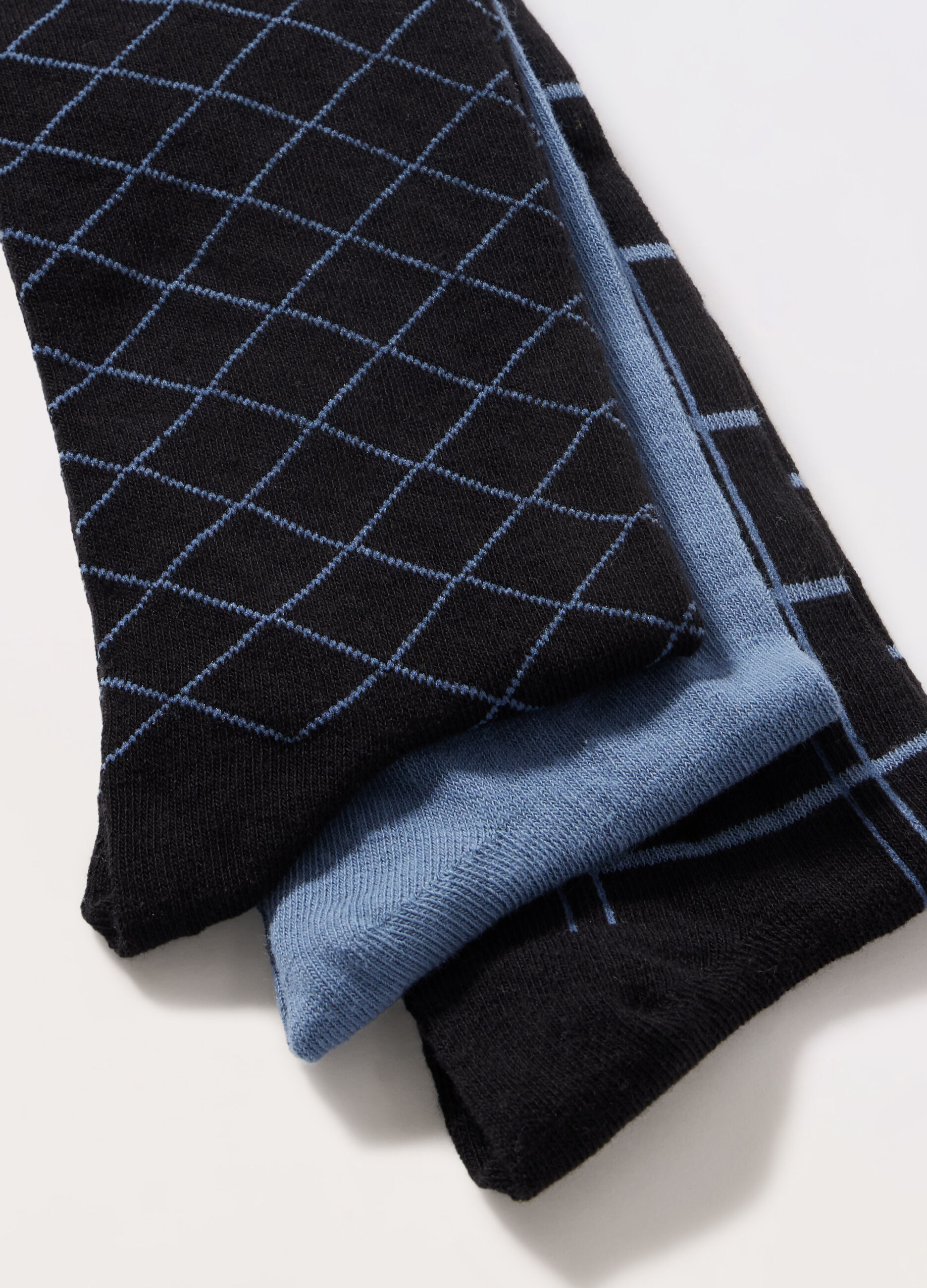 3 pack calze lunghe in cotone stretch a fantasia uomo_1