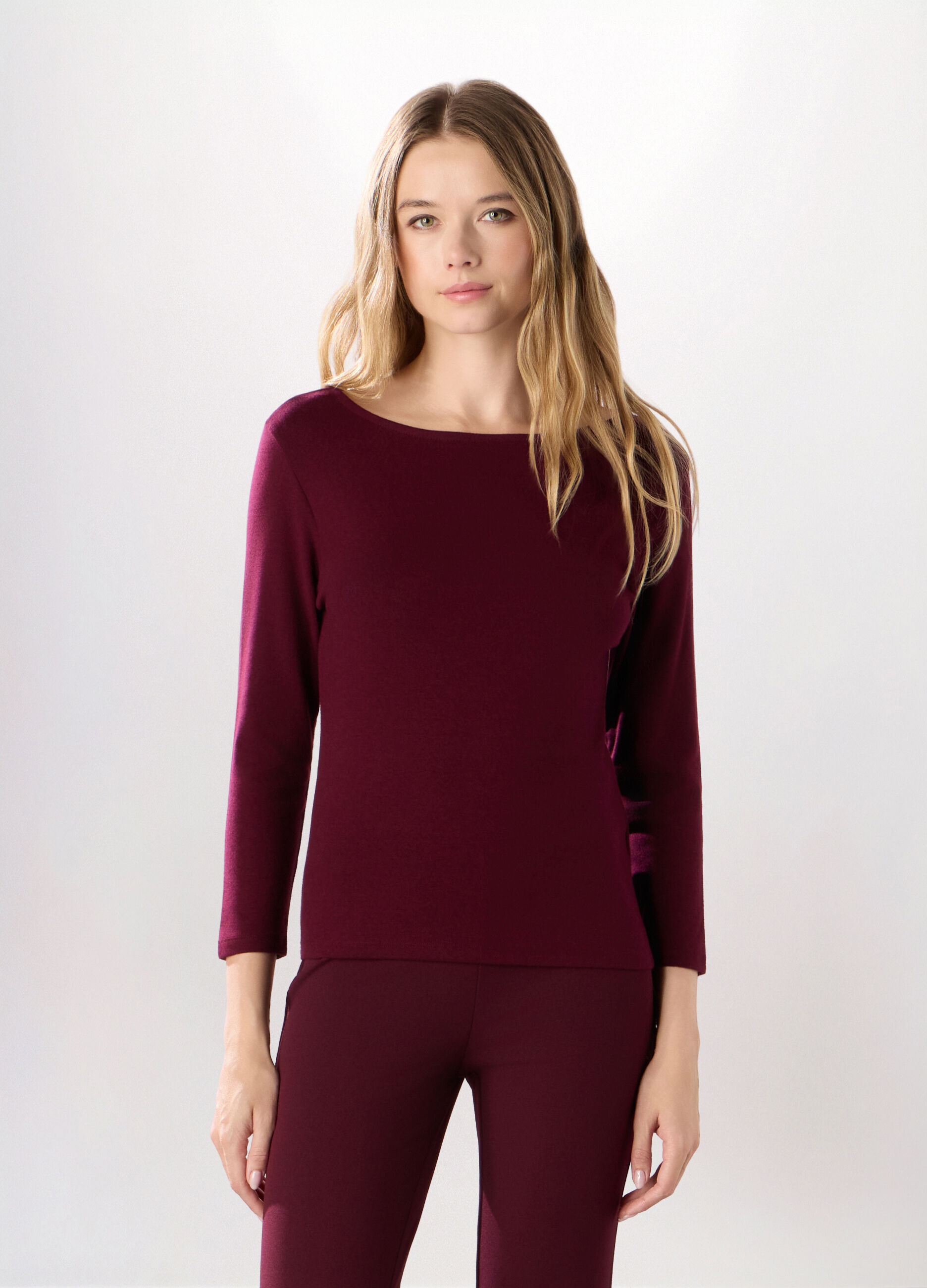 T-shirt in misto viscosa stretch donna_0