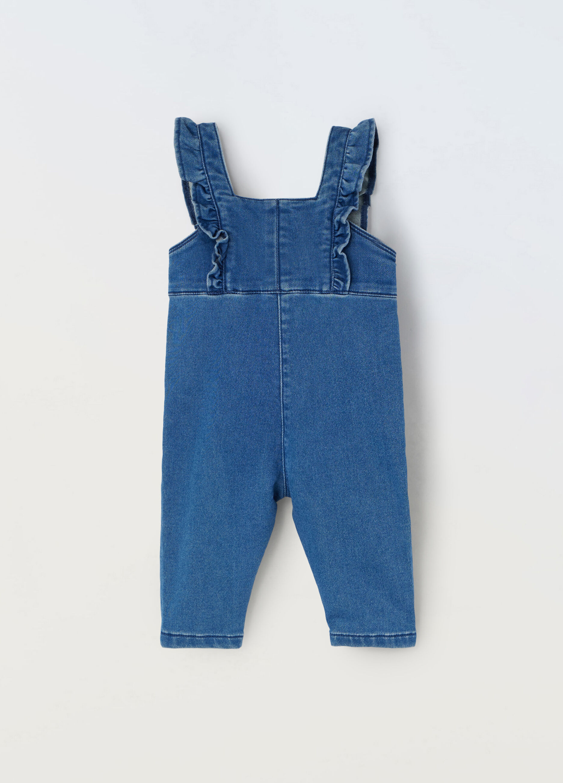 Salopette in french terry denim neonata_0