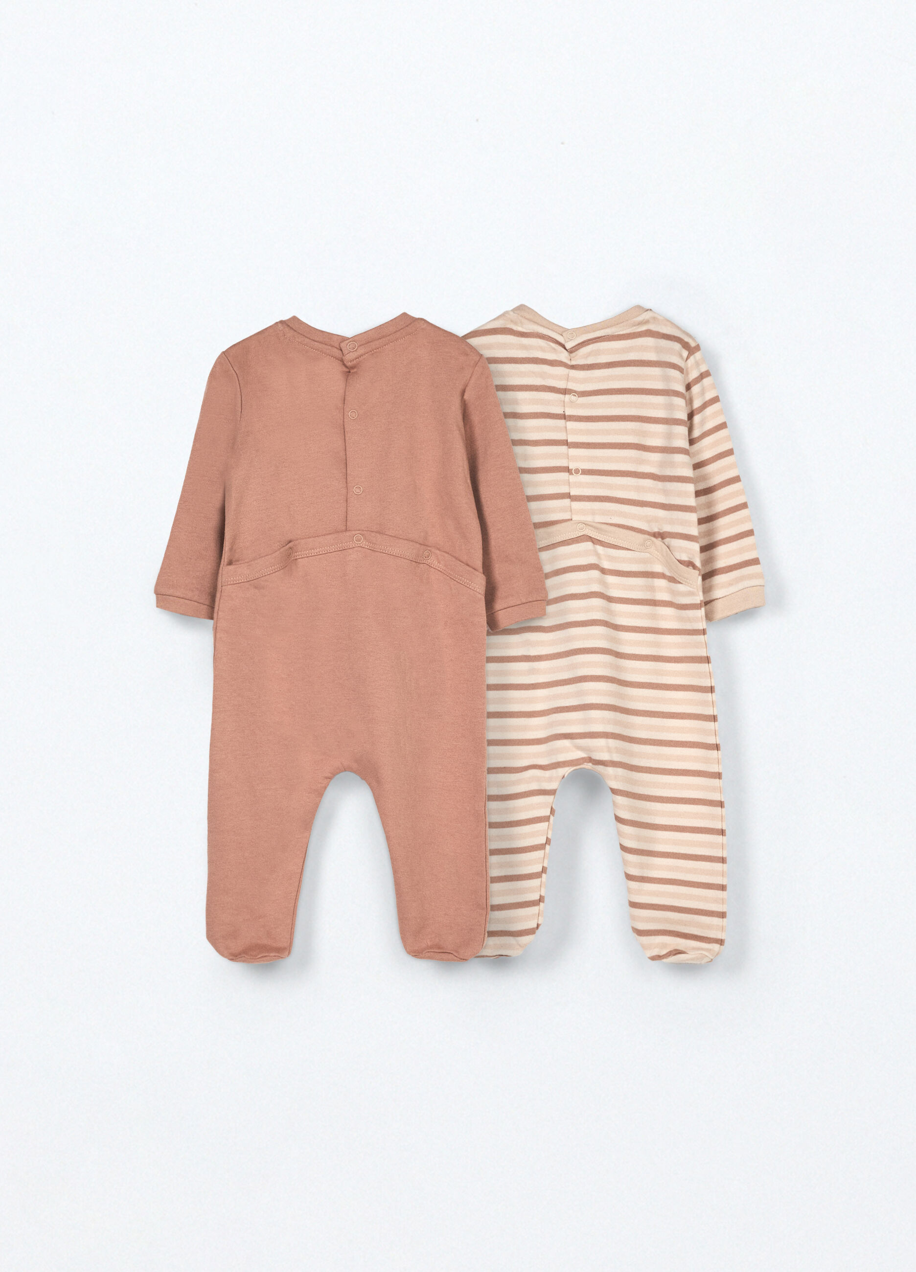 Pack 2 pigiami interi in puro cotone fleece neonato_1