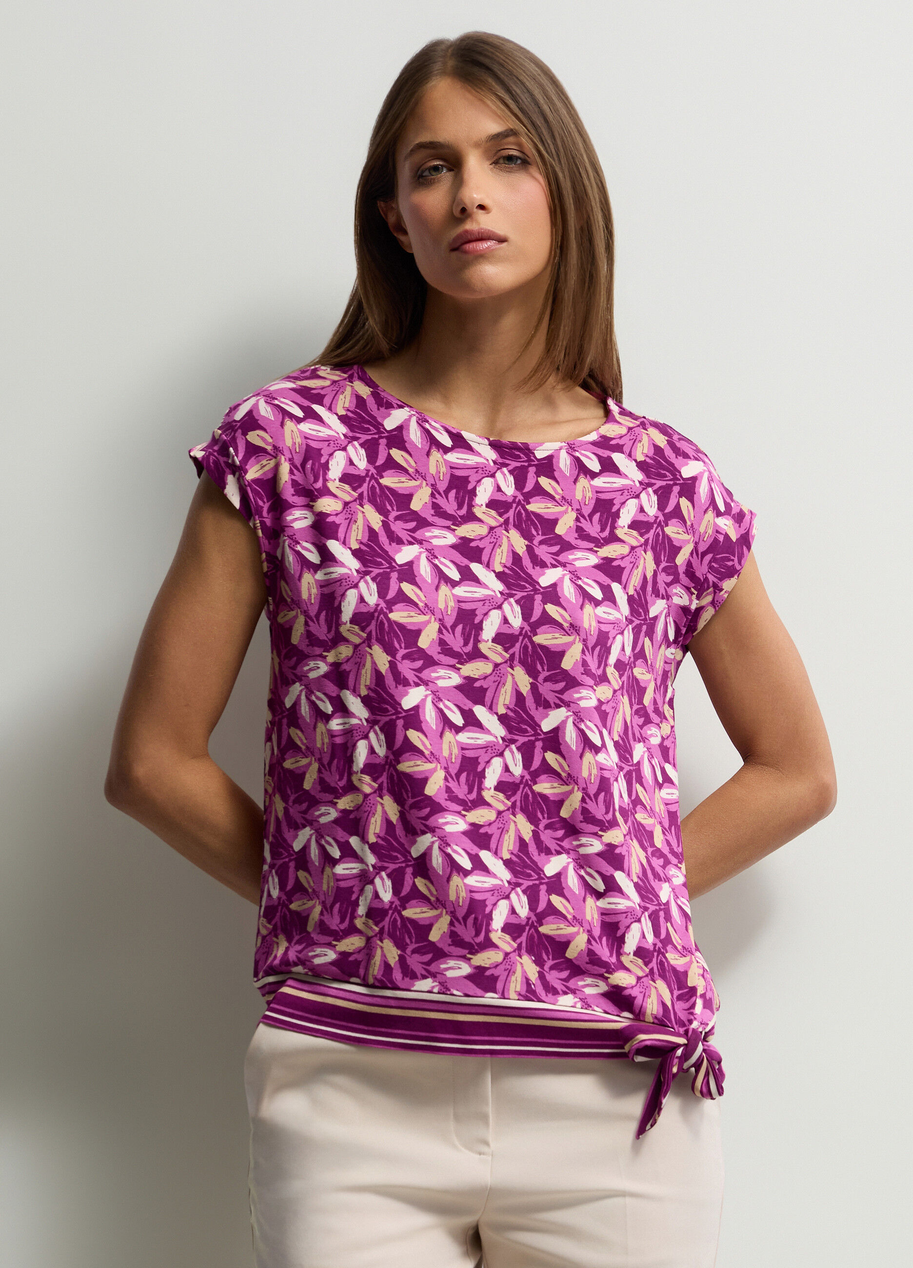 T-shirt girocollo stretch donna_0