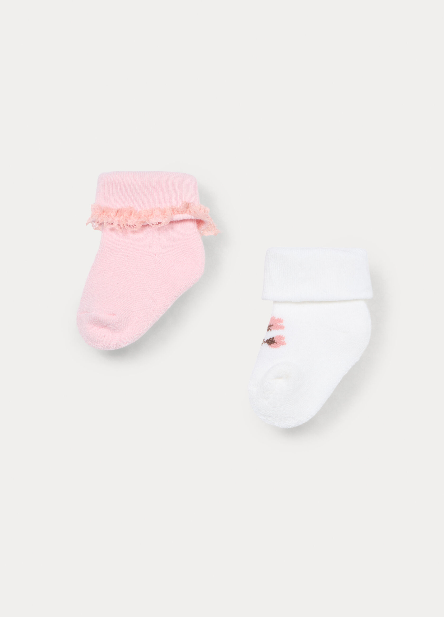 Pack 2 calzini corti in spugna misto cotone neonata_1