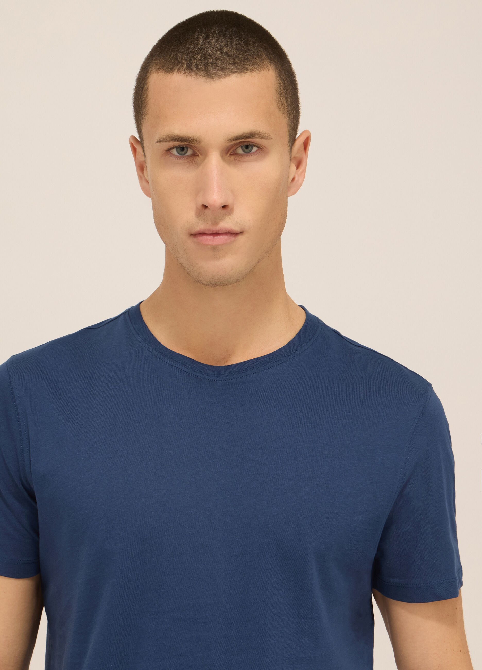 T-shirt girocollo in jersey di puro cotone uomo