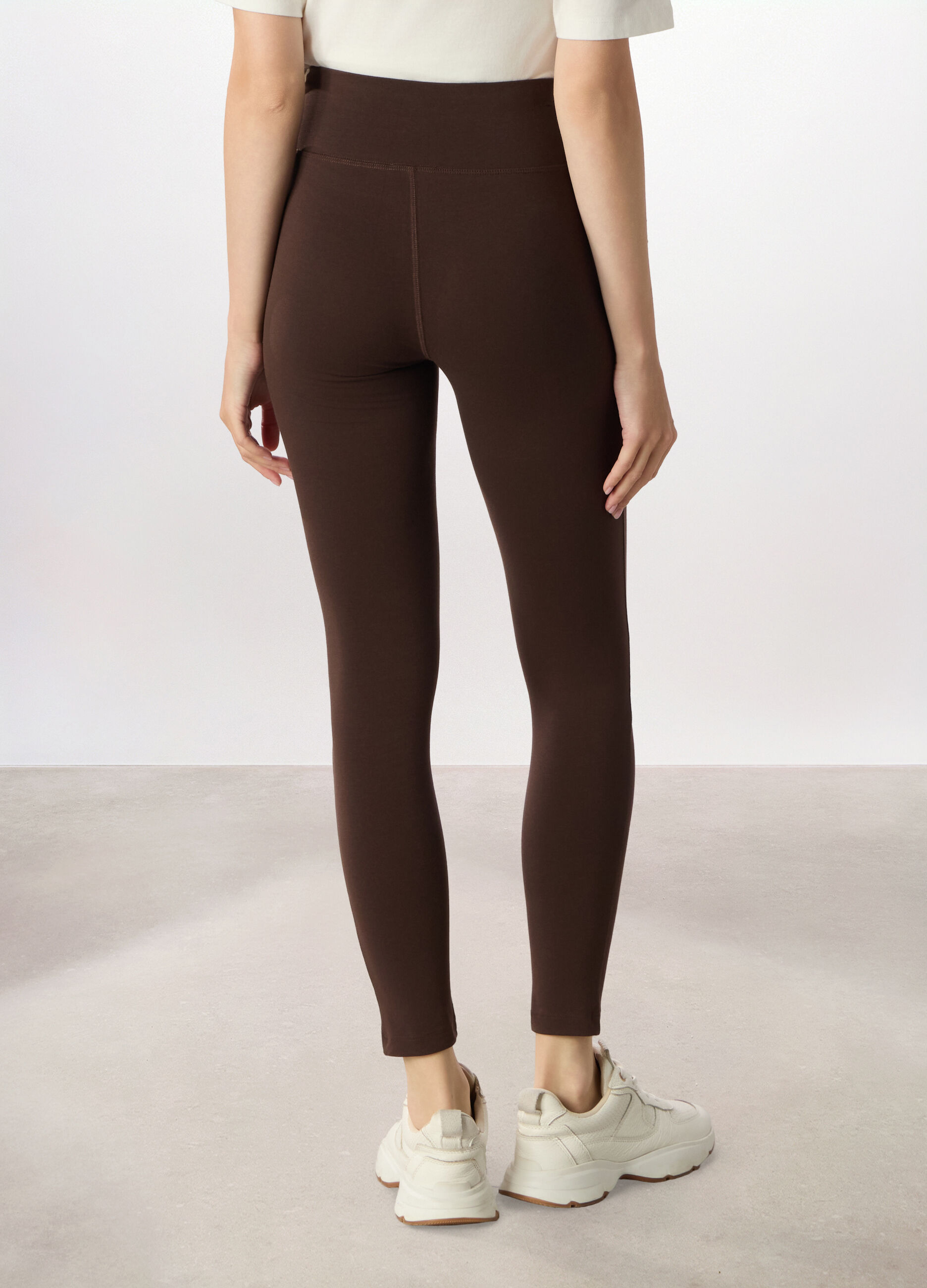 Leggings in jersey di cotone stretch donna Holistic fitness_1