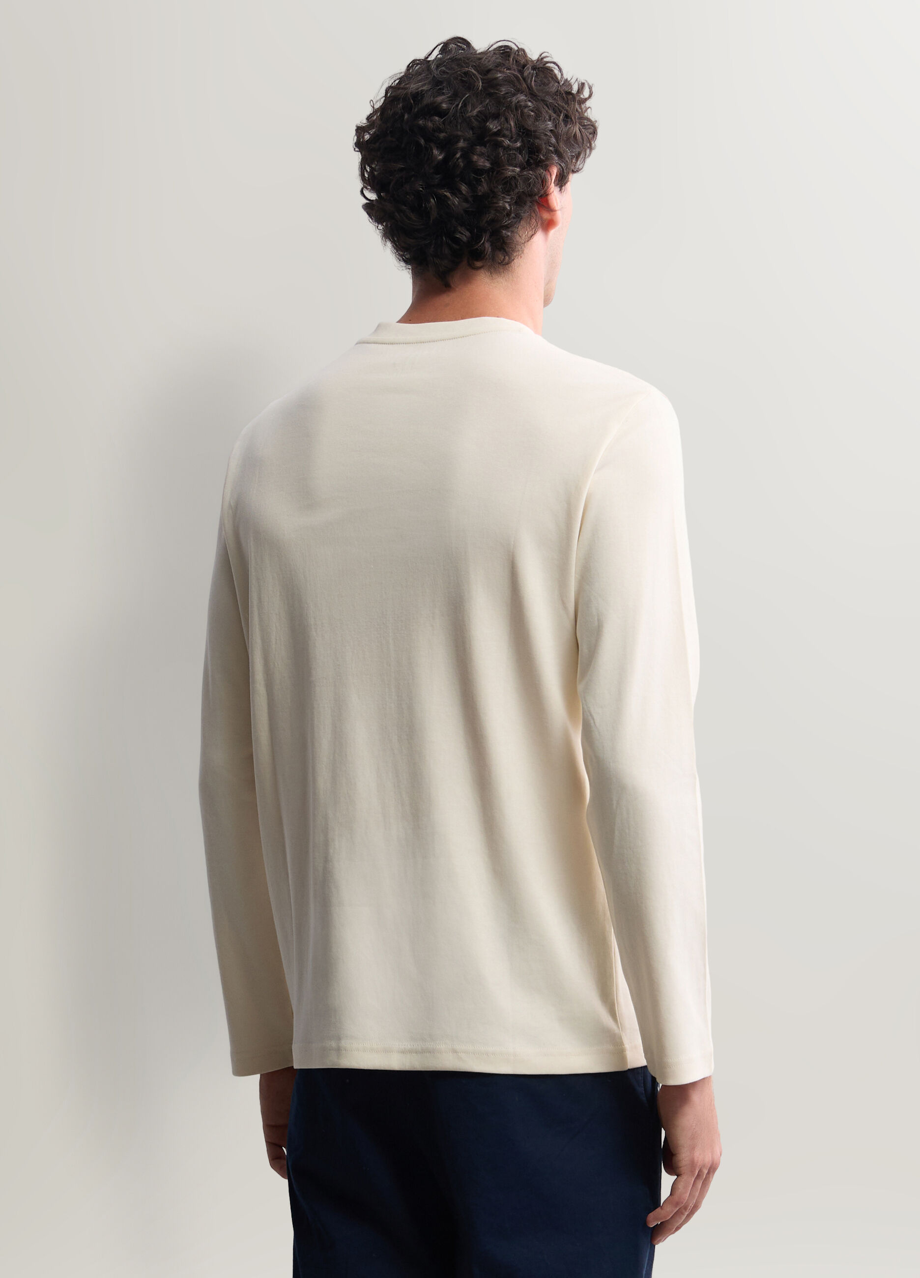 Maglia girocollo in interlock di cotone uomo_1