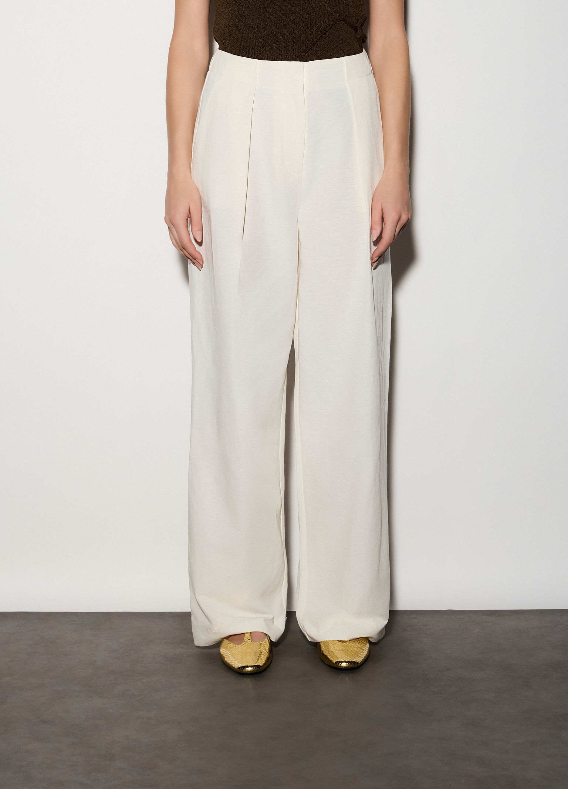 Pantaloni misto lino donna_1