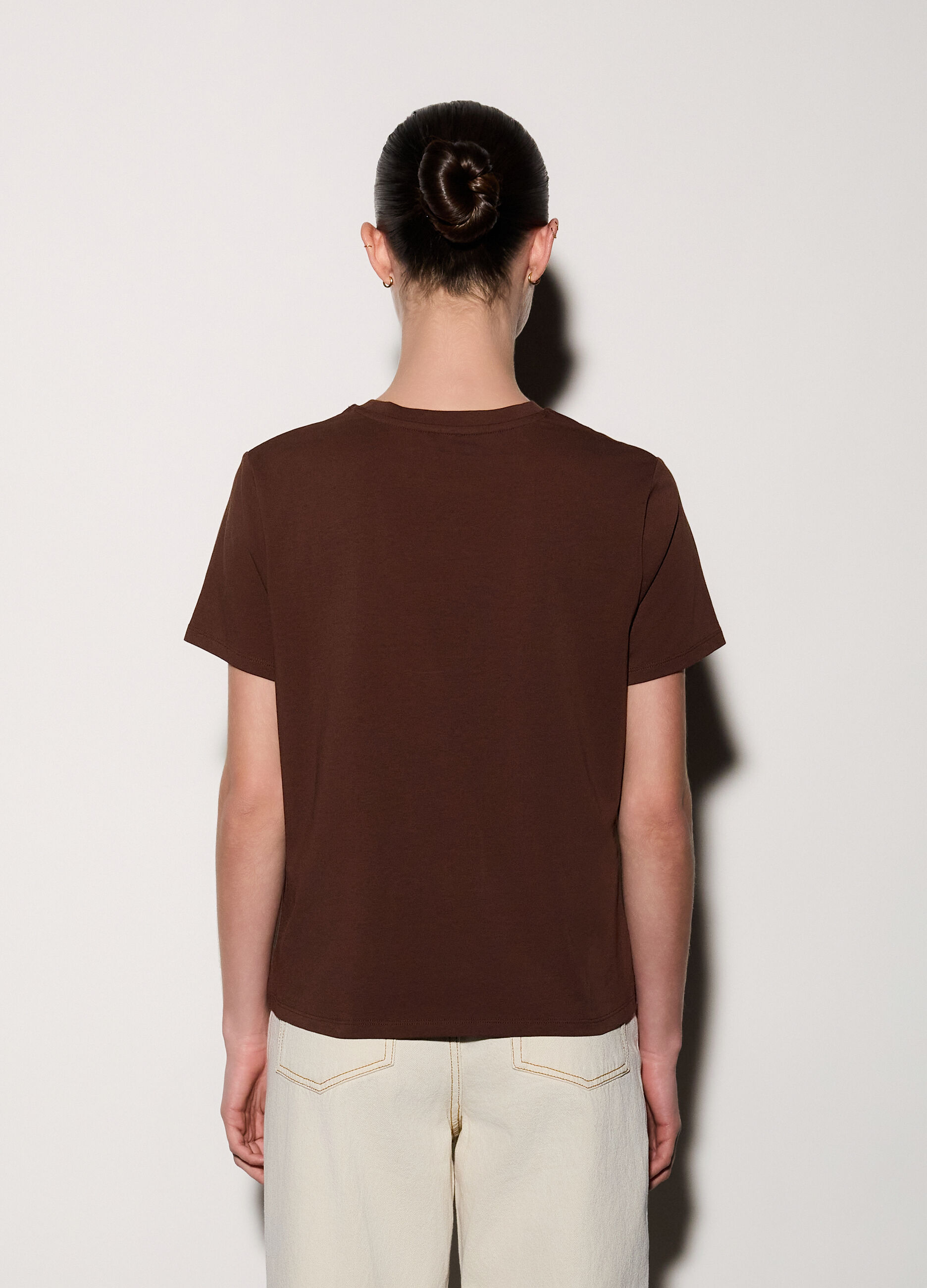 T-shirt girocollo stretch donna_2