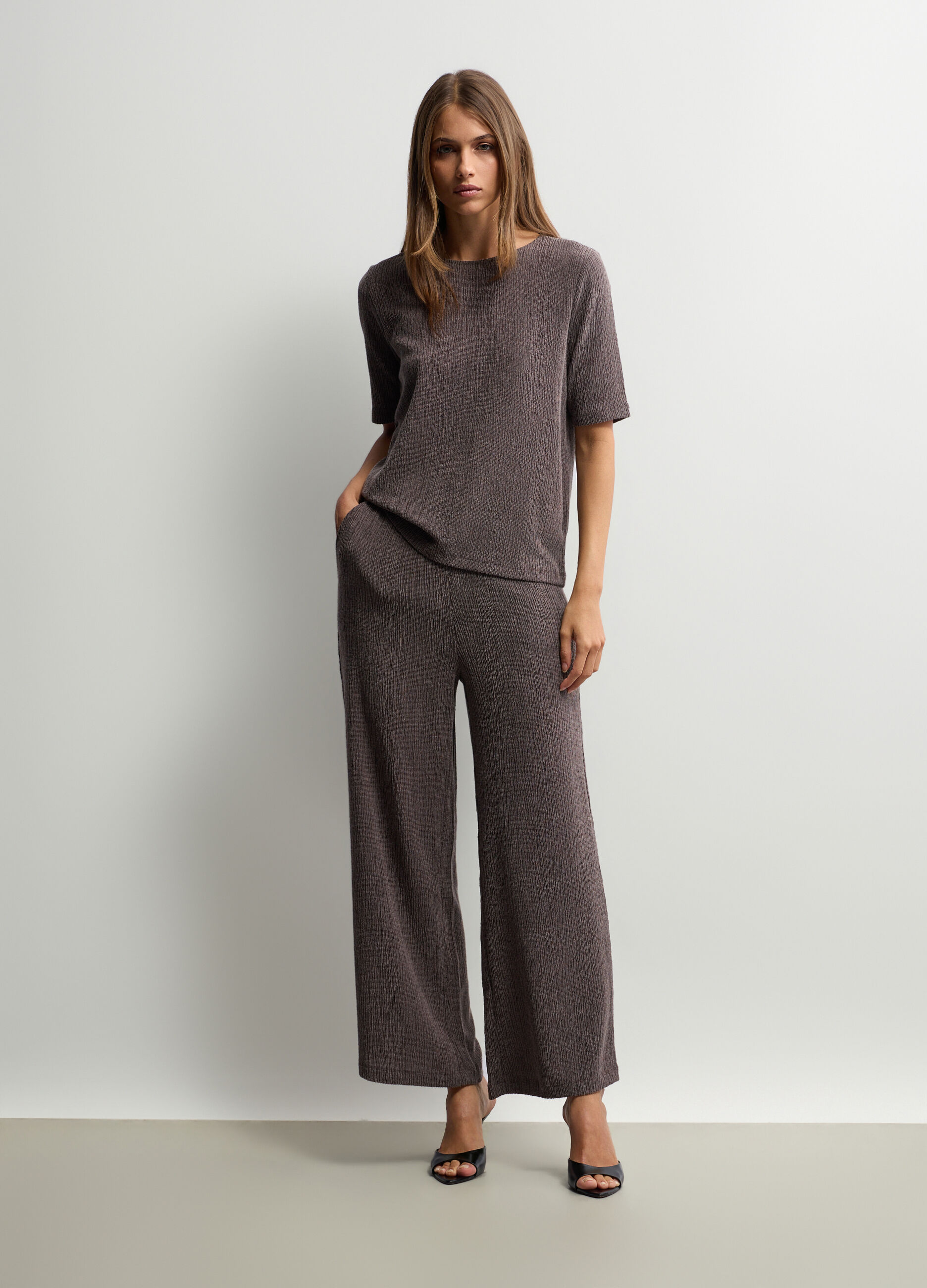 T-shirt girocollo stretch donna_0