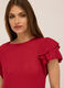 T-shirt in costina con rouches donna_2