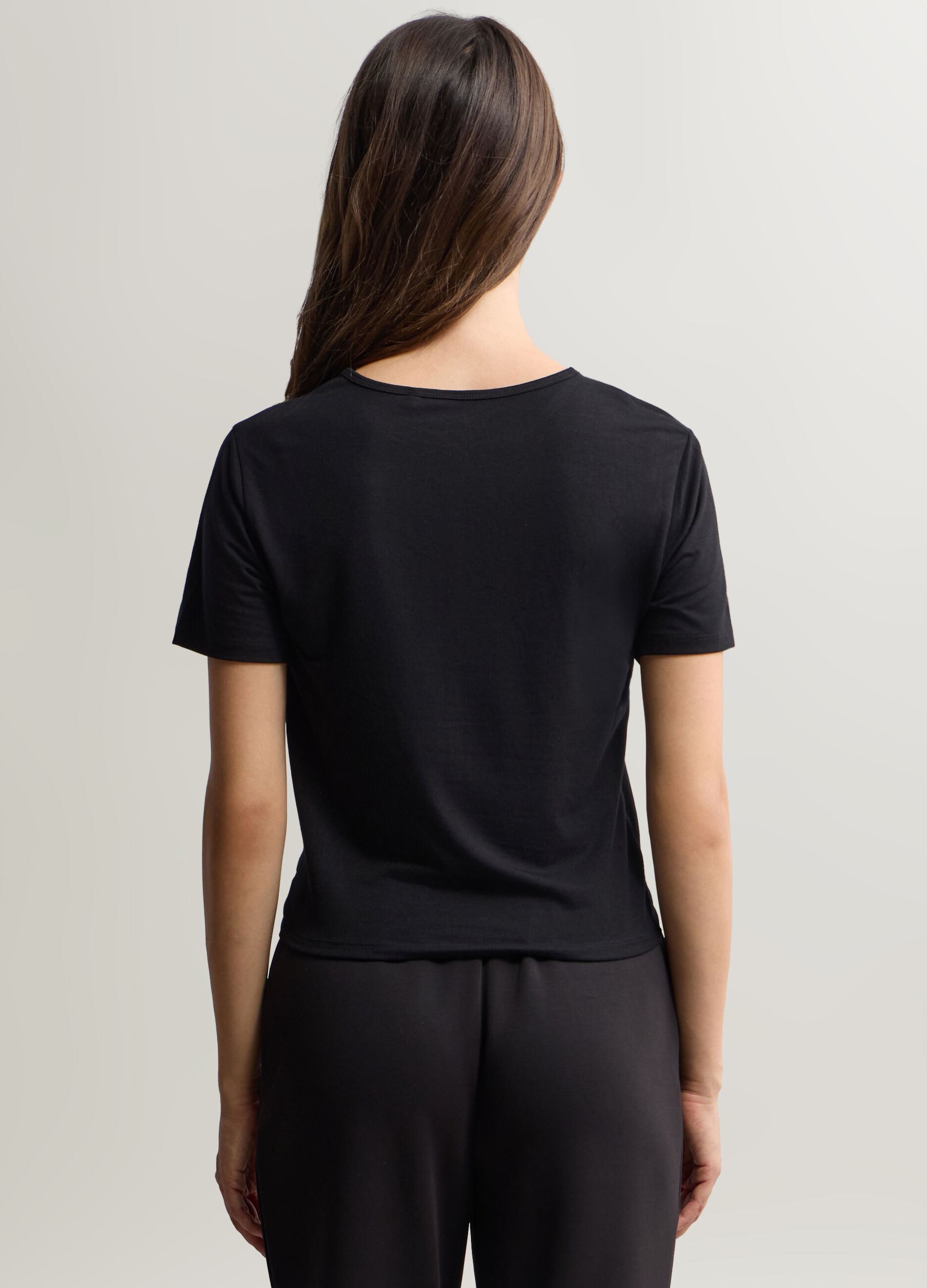 T-shirt girocollo stretch donna_1